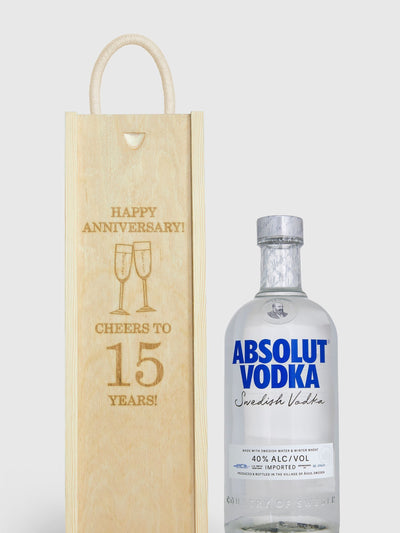 Next Absolut Personalised Happy Anniversary Gift Box With Vodka 70cl- Buy online at McGrocer