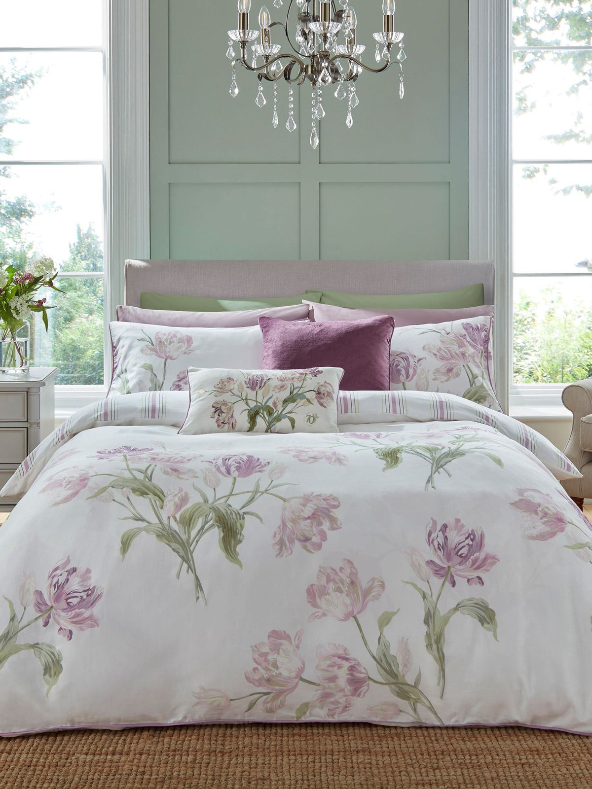 Laura Ashley Purple Grape duvet cover and pillowcase set, UK version
