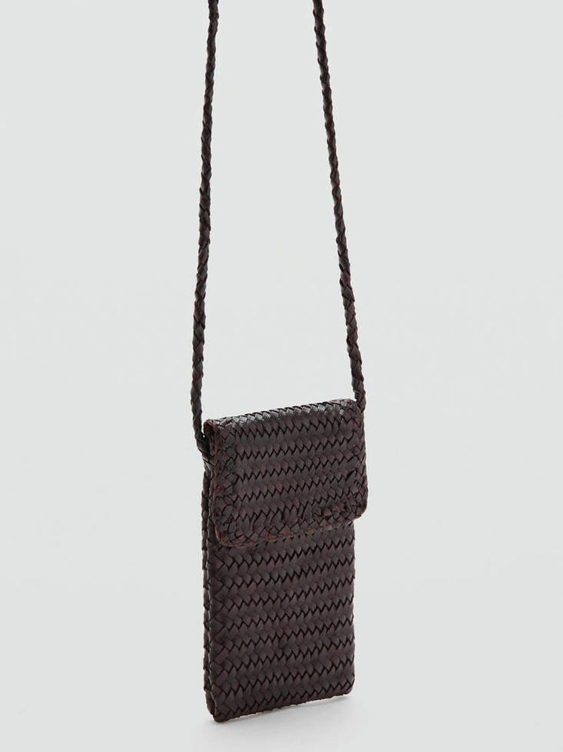 Mango brown leather small cross body bag, imported from the UK