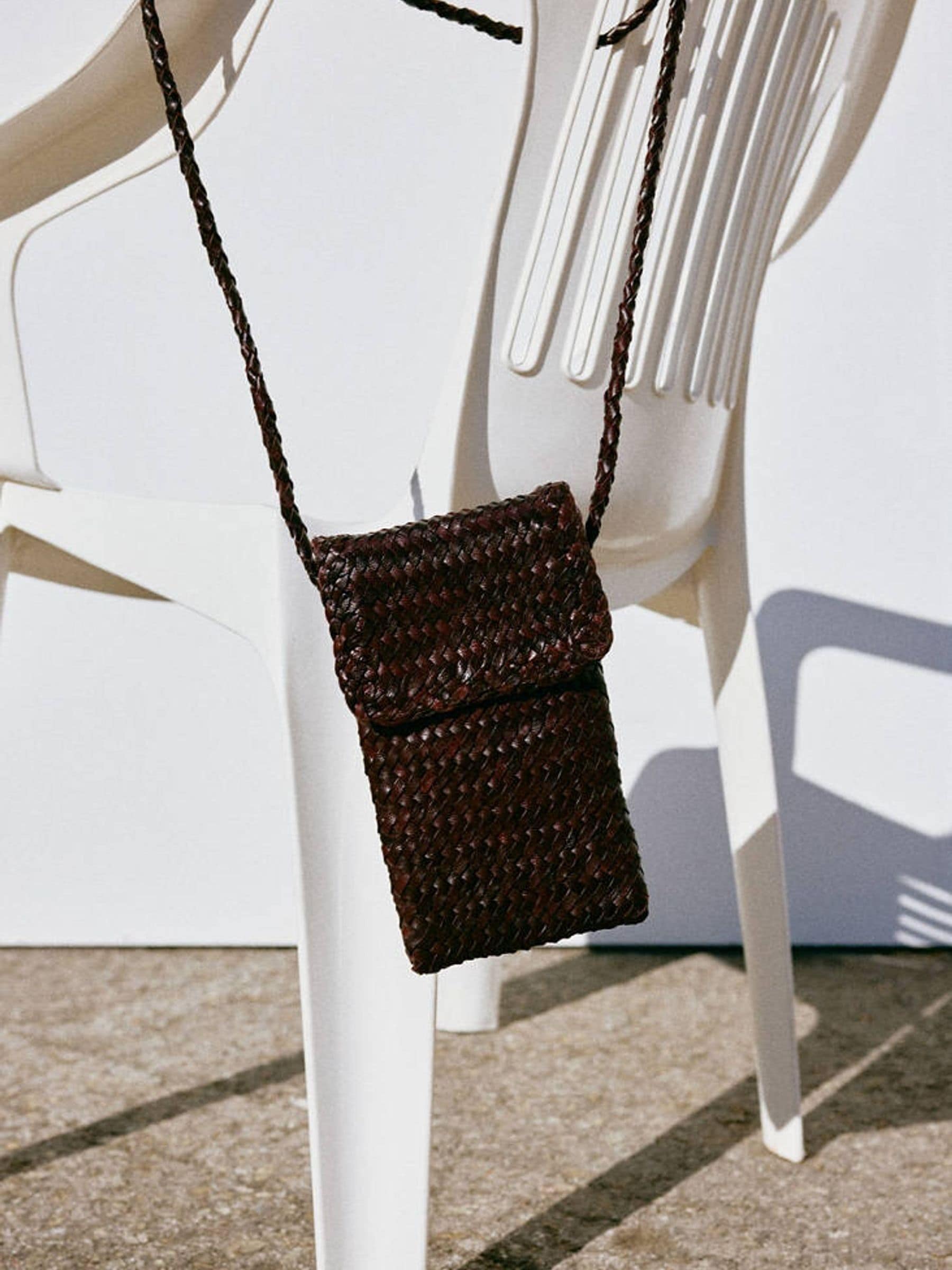 Mango brown leather small cross body bag, imported from the UK