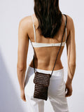Mango brown leather small cross body bag, imported from the UK