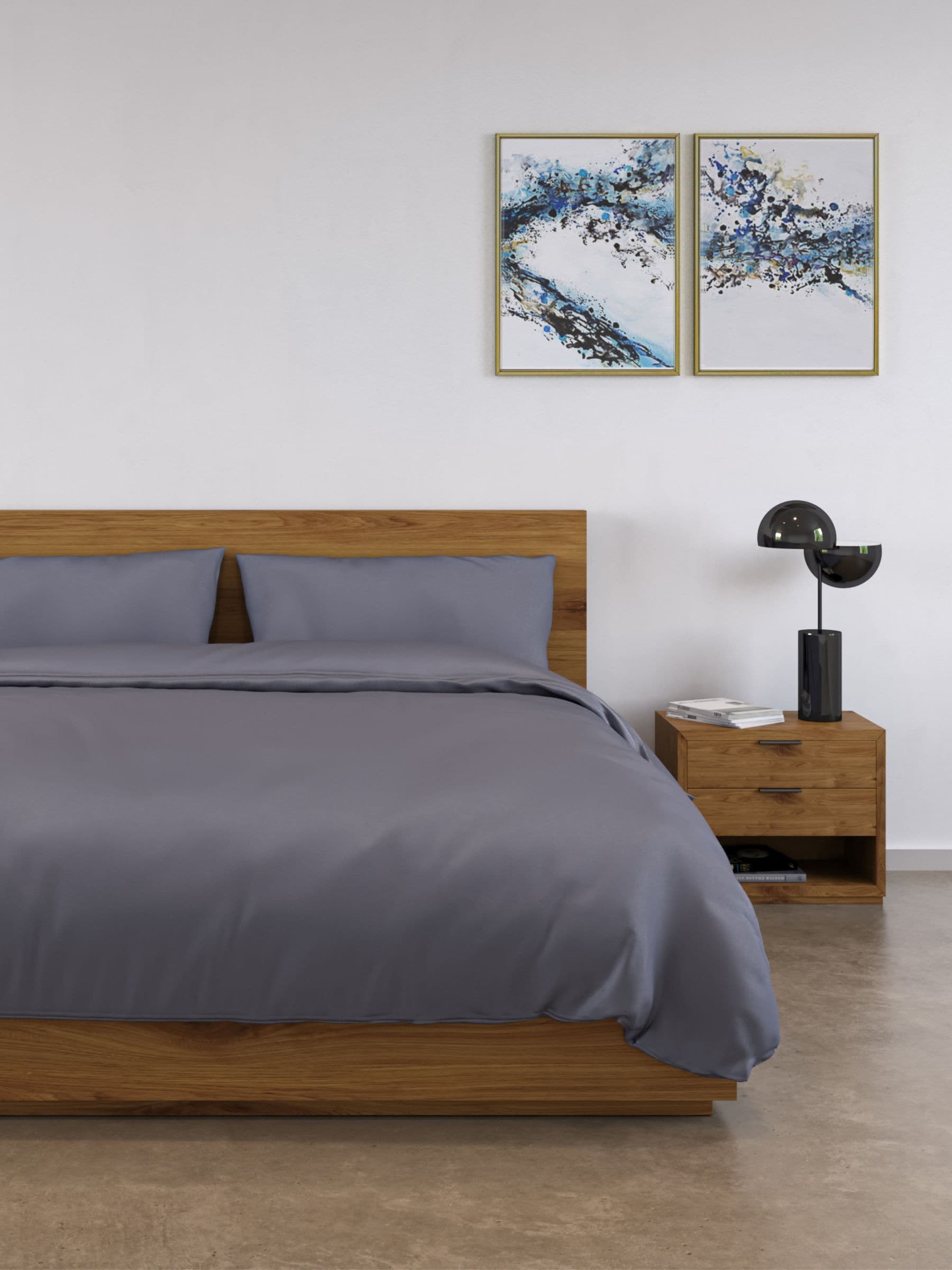 Panda grey bamboo hypoallergenic bedding set, imported from the UK