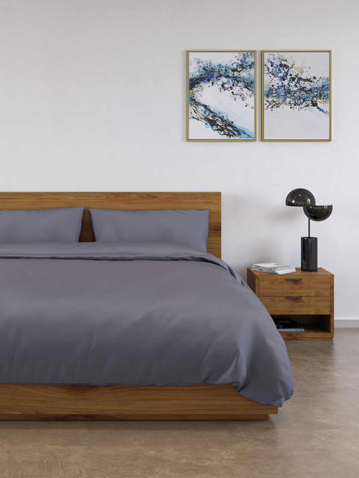 Panda grey bamboo hypoallergenic bedding set, imported from the UK