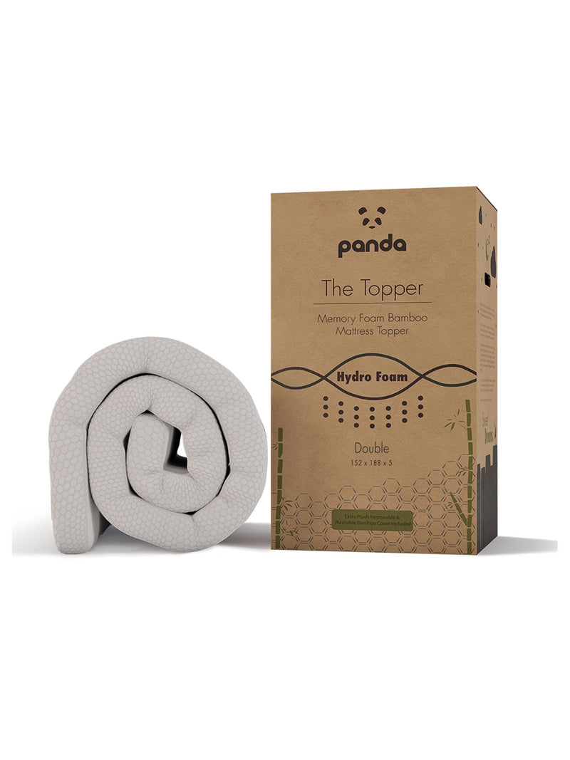 Panda White Orthopaedic Memory Foam Bamboo Mattress Topper, imported from the UK