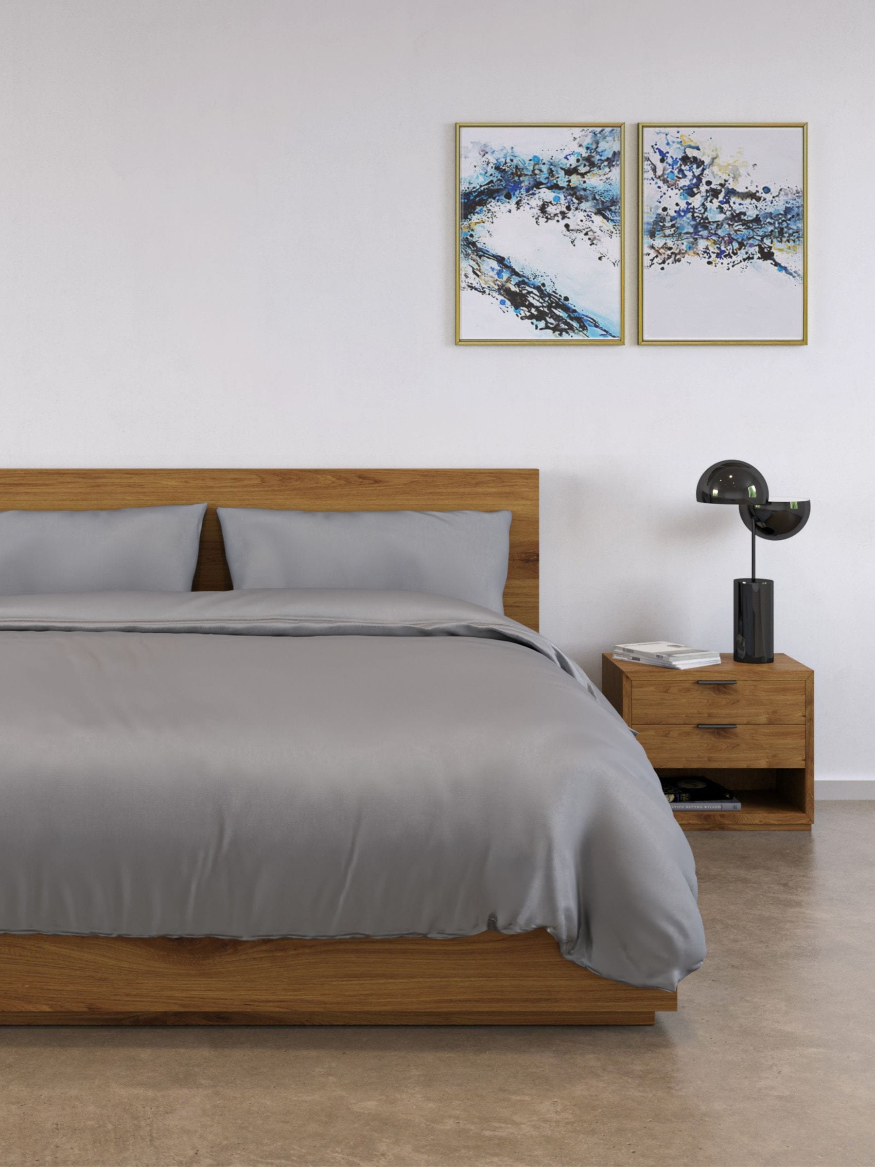 Panda Silver bamboo hypoallergenic fitted sheet, imported from the UK