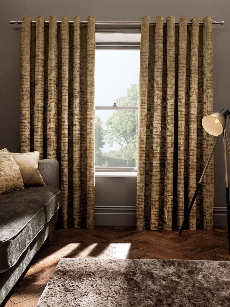 Studio G Gold Naples eyelet curtains 117x137cm (British brand)