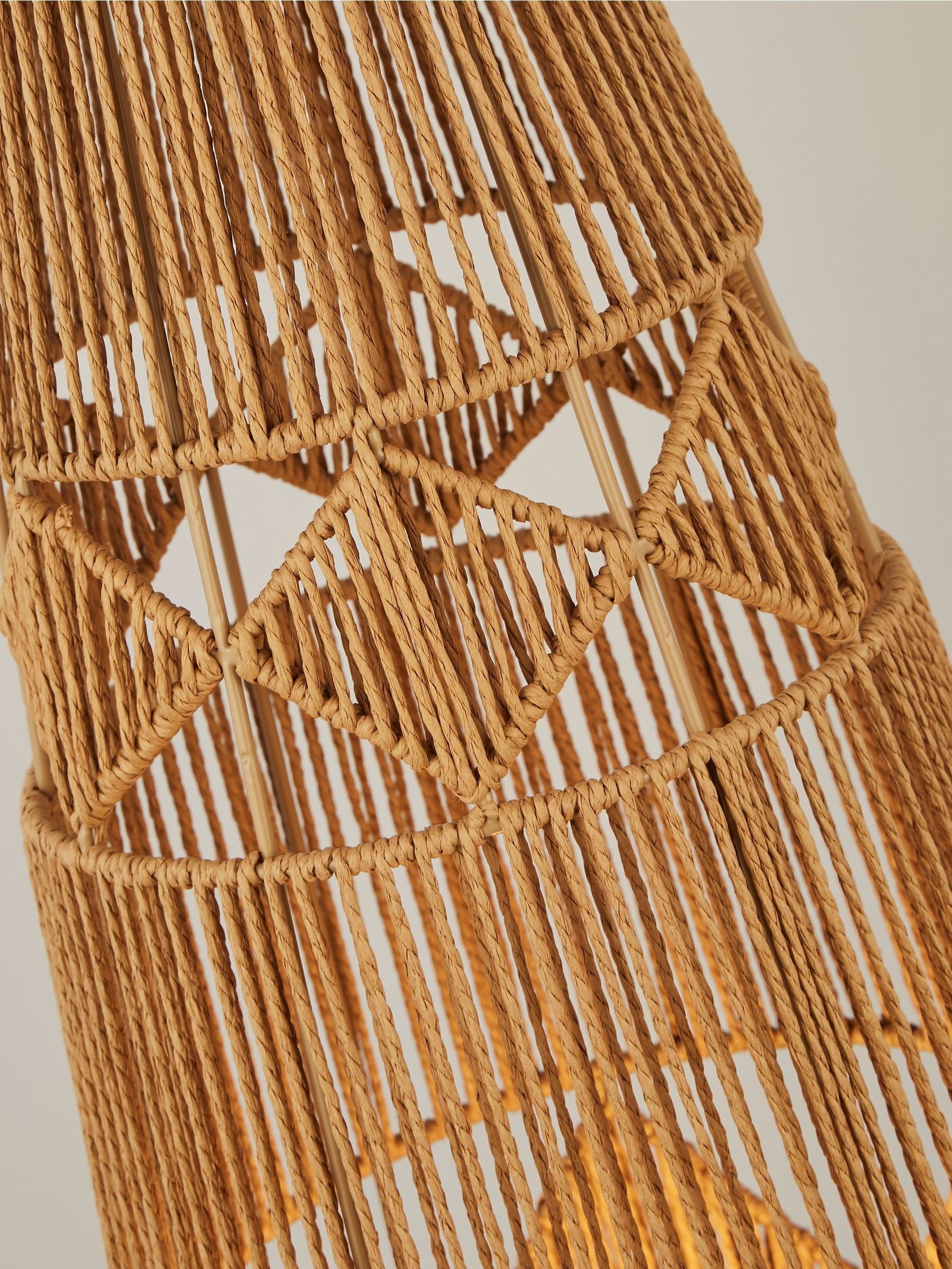 Searchlight Arlo natural rattan floor lamp 90cm - British product