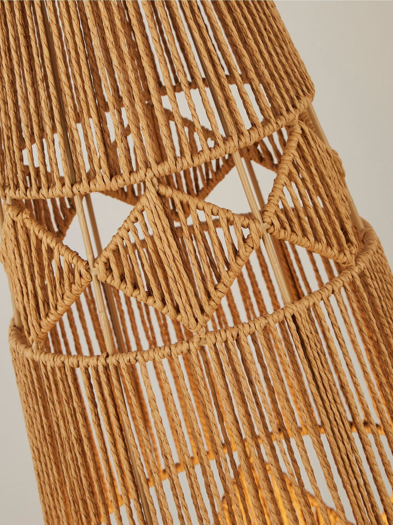 Searchlight Arlo natural rattan floor lamp 90cm - British product