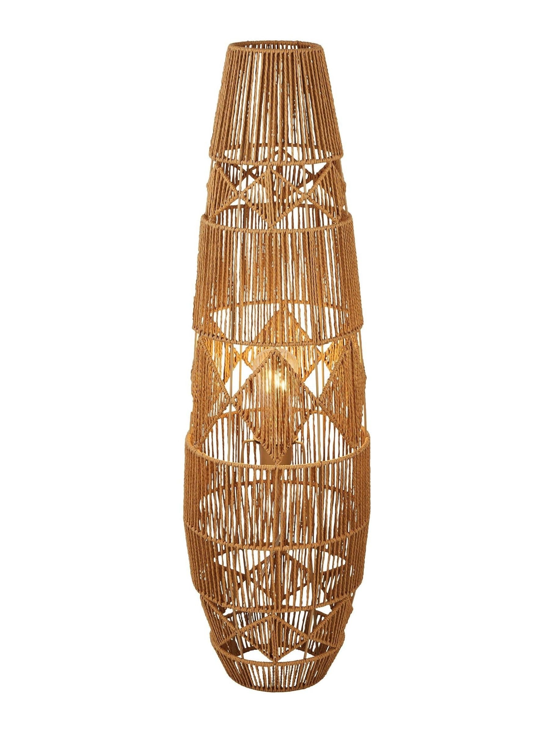 Searchlight Arlo natural rattan floor lamp 90cm - British product