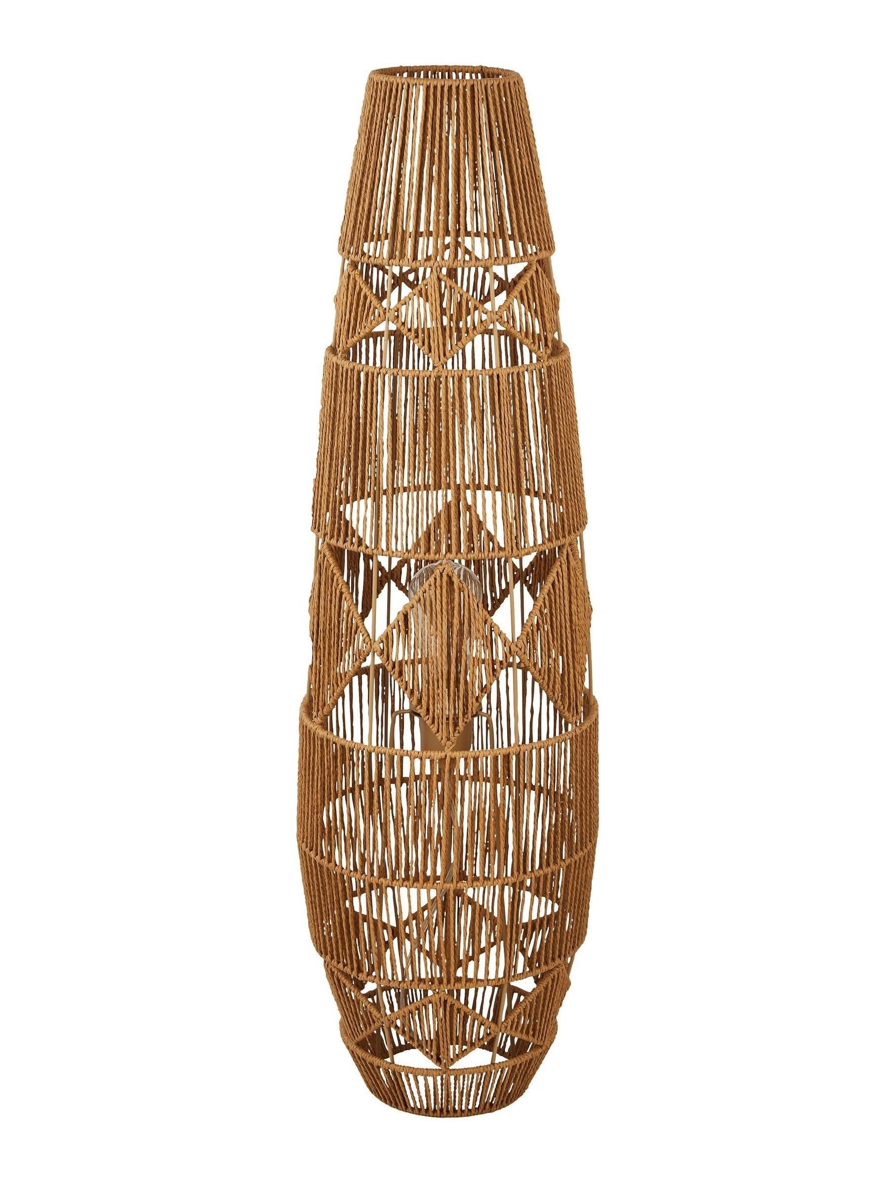 Searchlight Arlo natural rattan floor lamp 90cm - British product