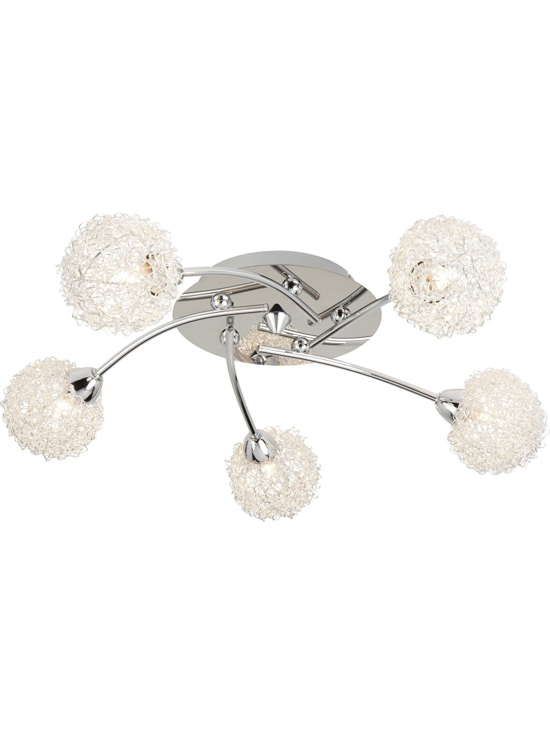 Searchlight Chrome ceiling flush light 5 lights (British brand)