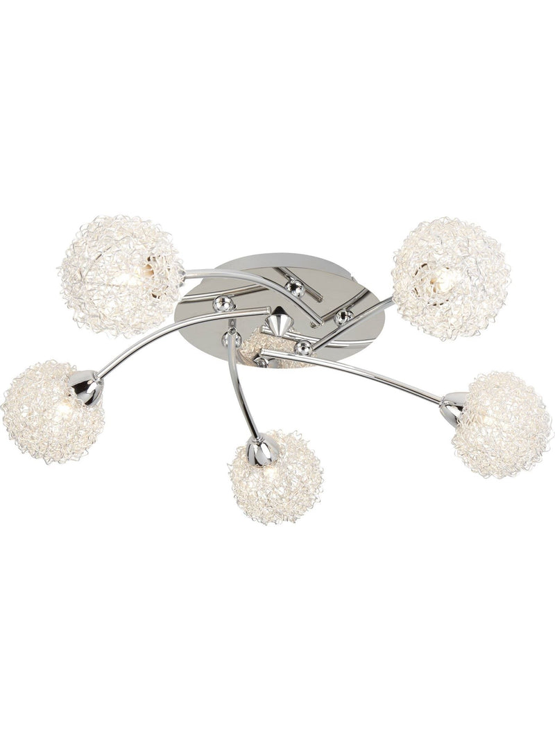 Searchlight Chrome ceiling flush light 5 lights (British brand)