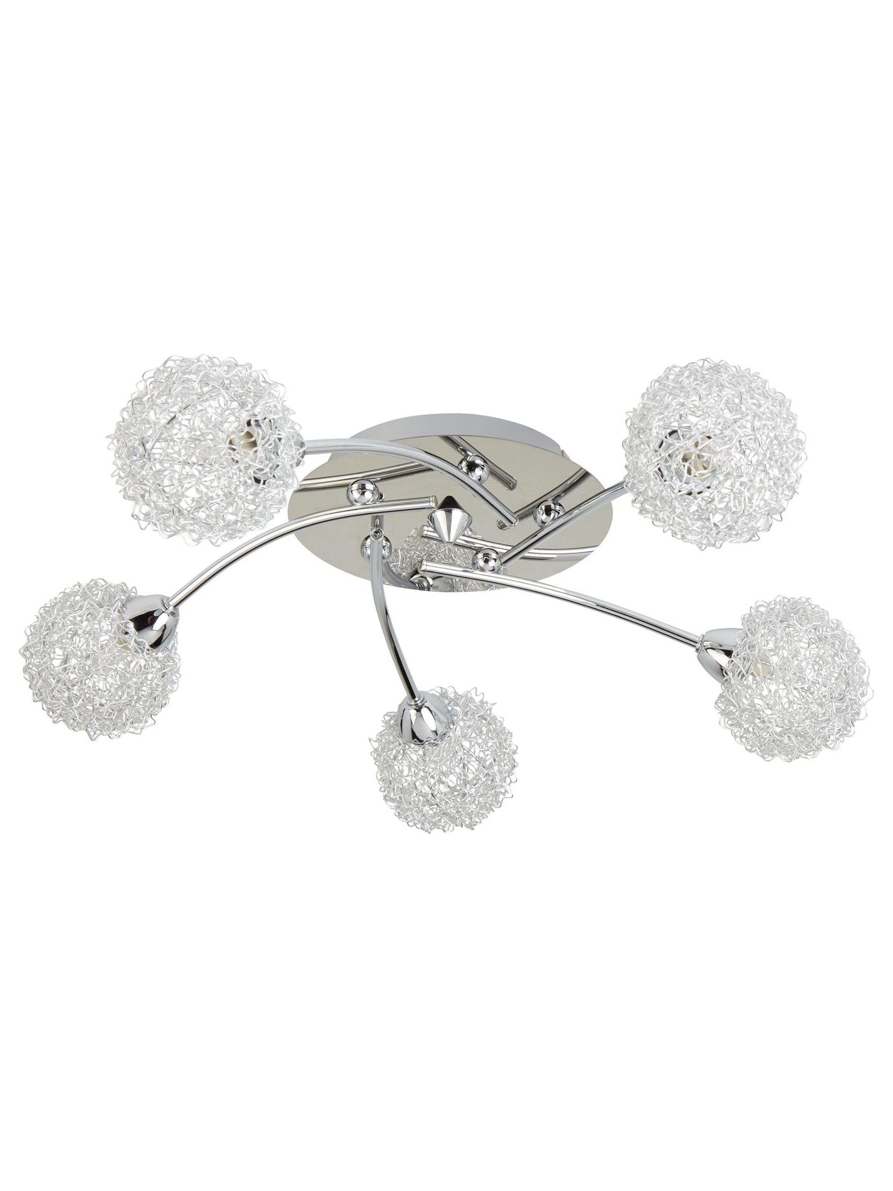 Searchlight Chrome ceiling flush light 5 lights (British brand)