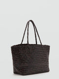 Mango brown woven tote bag (British brand)