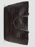 Mango brown woven tote bag (British brand)