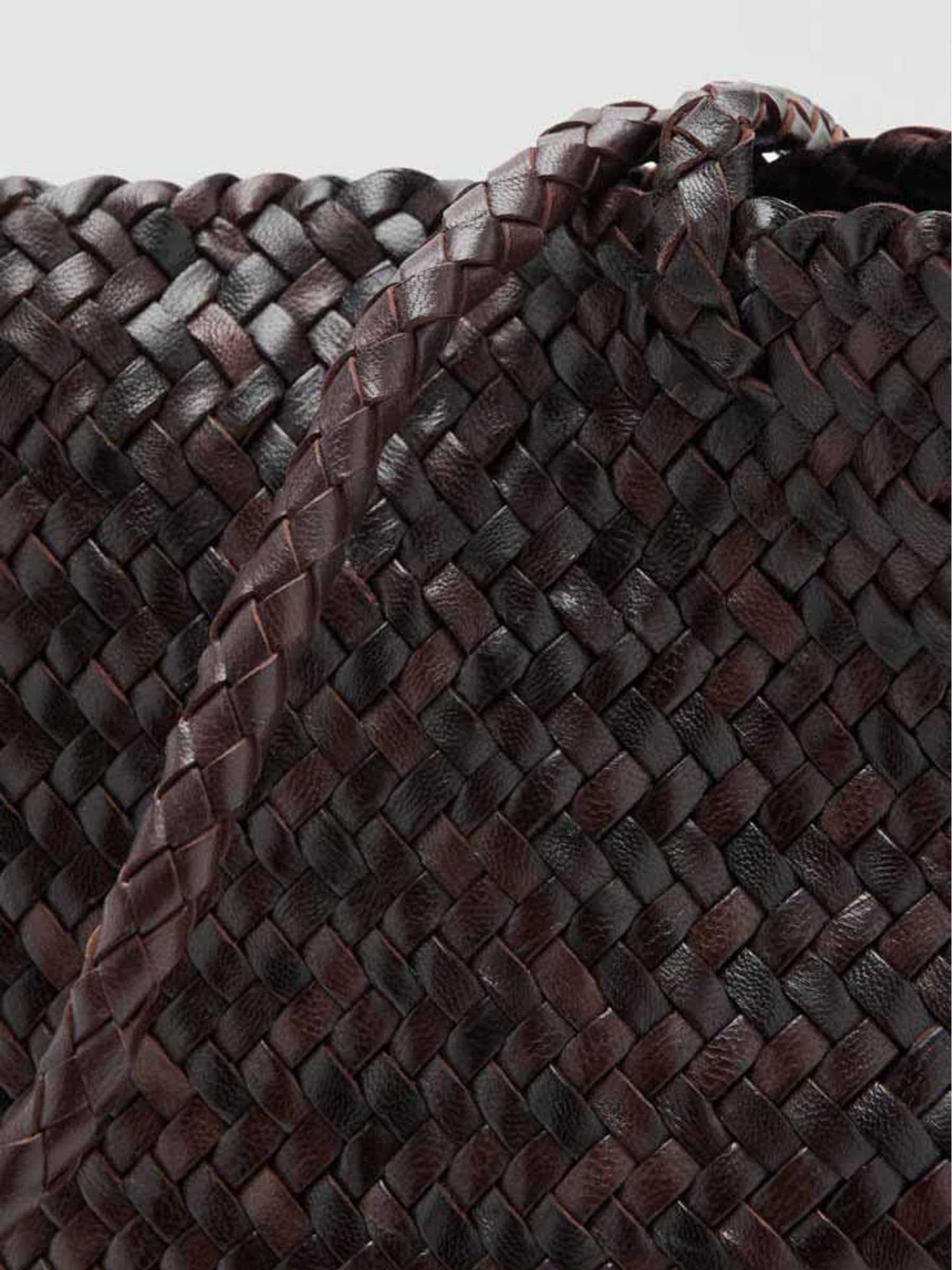 Mango brown woven tote bag (British brand)