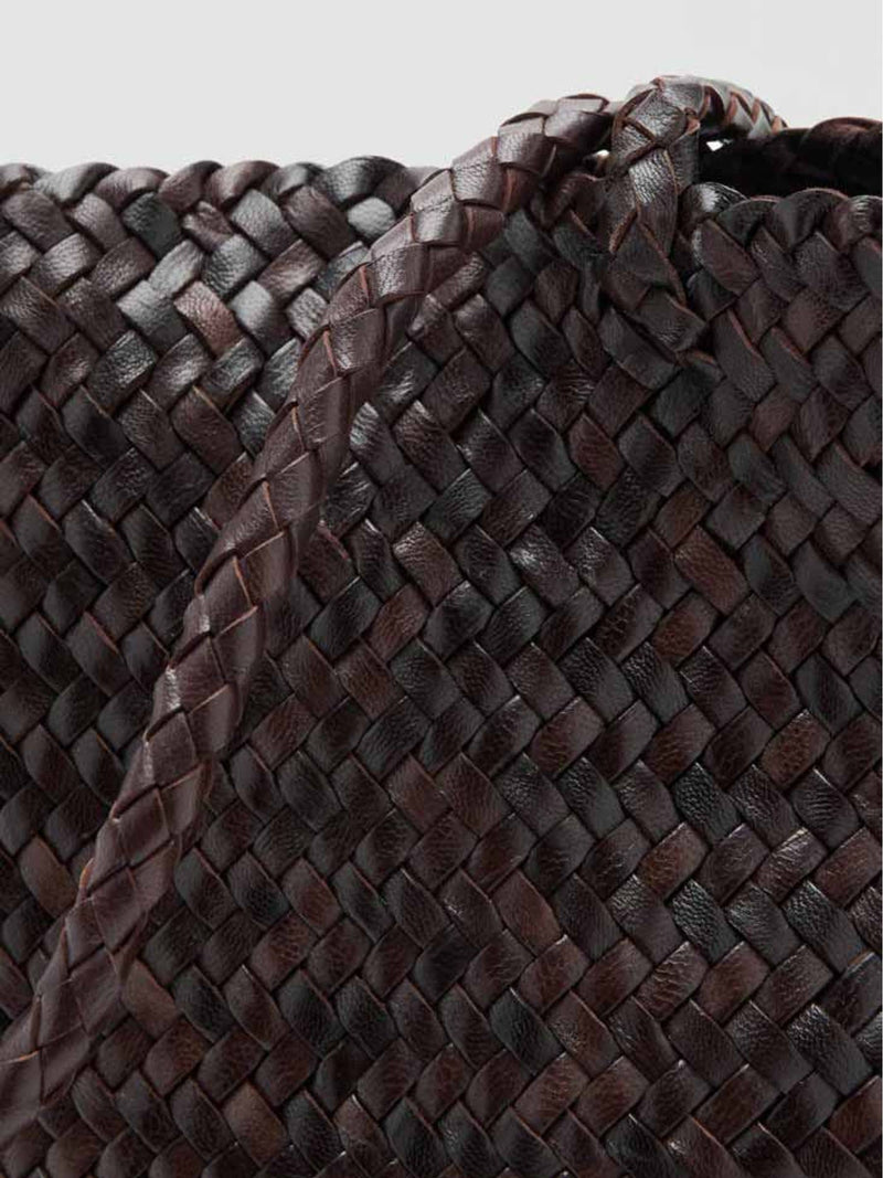 Mango brown woven tote bag (British brand)