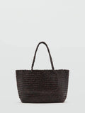 Mango brown woven tote bag (British brand)