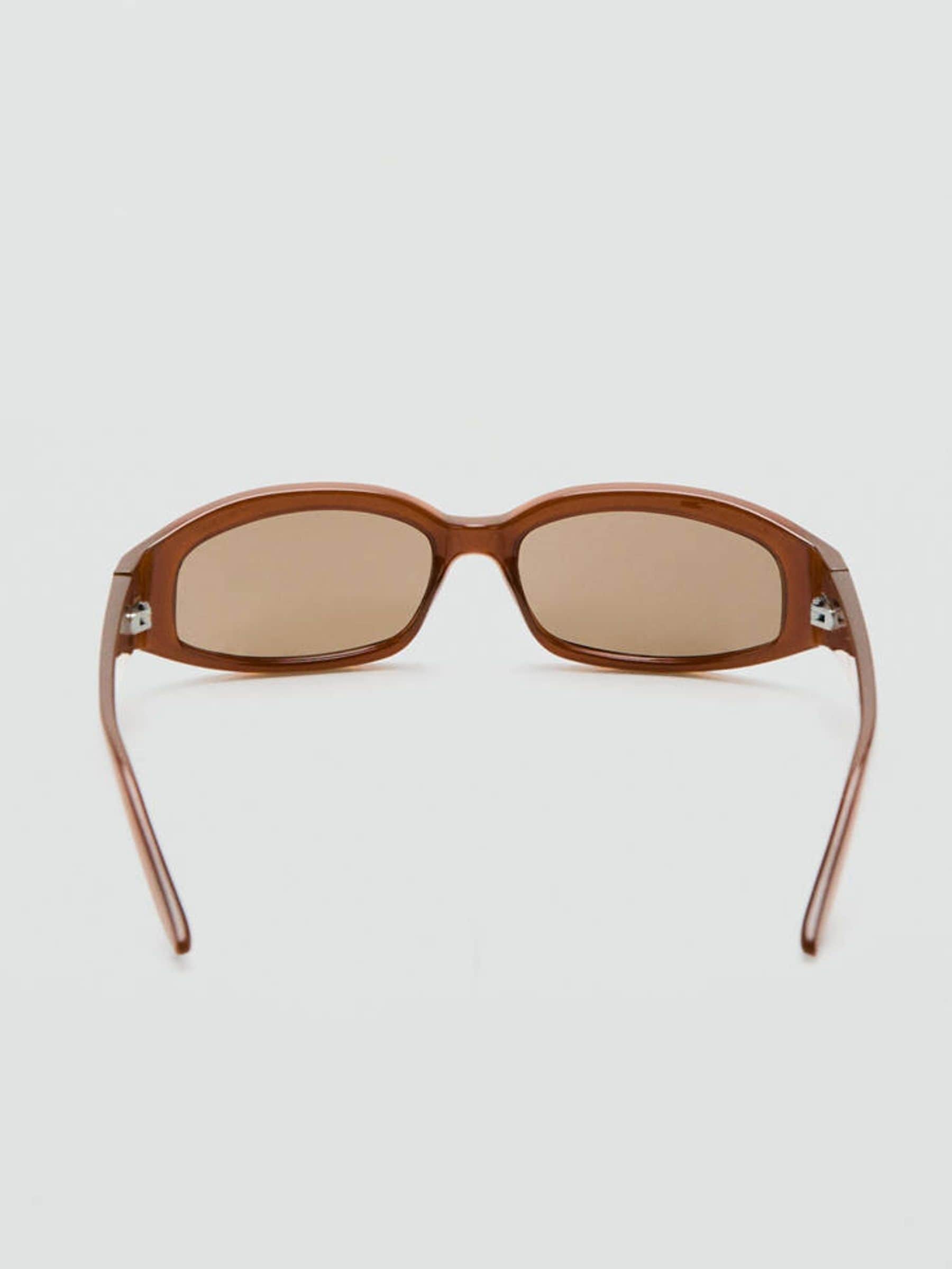 Mango brown geometric wide temple sunglasses, UK version