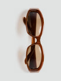 Mango brown geometric wide temple sunglasses, UK version
