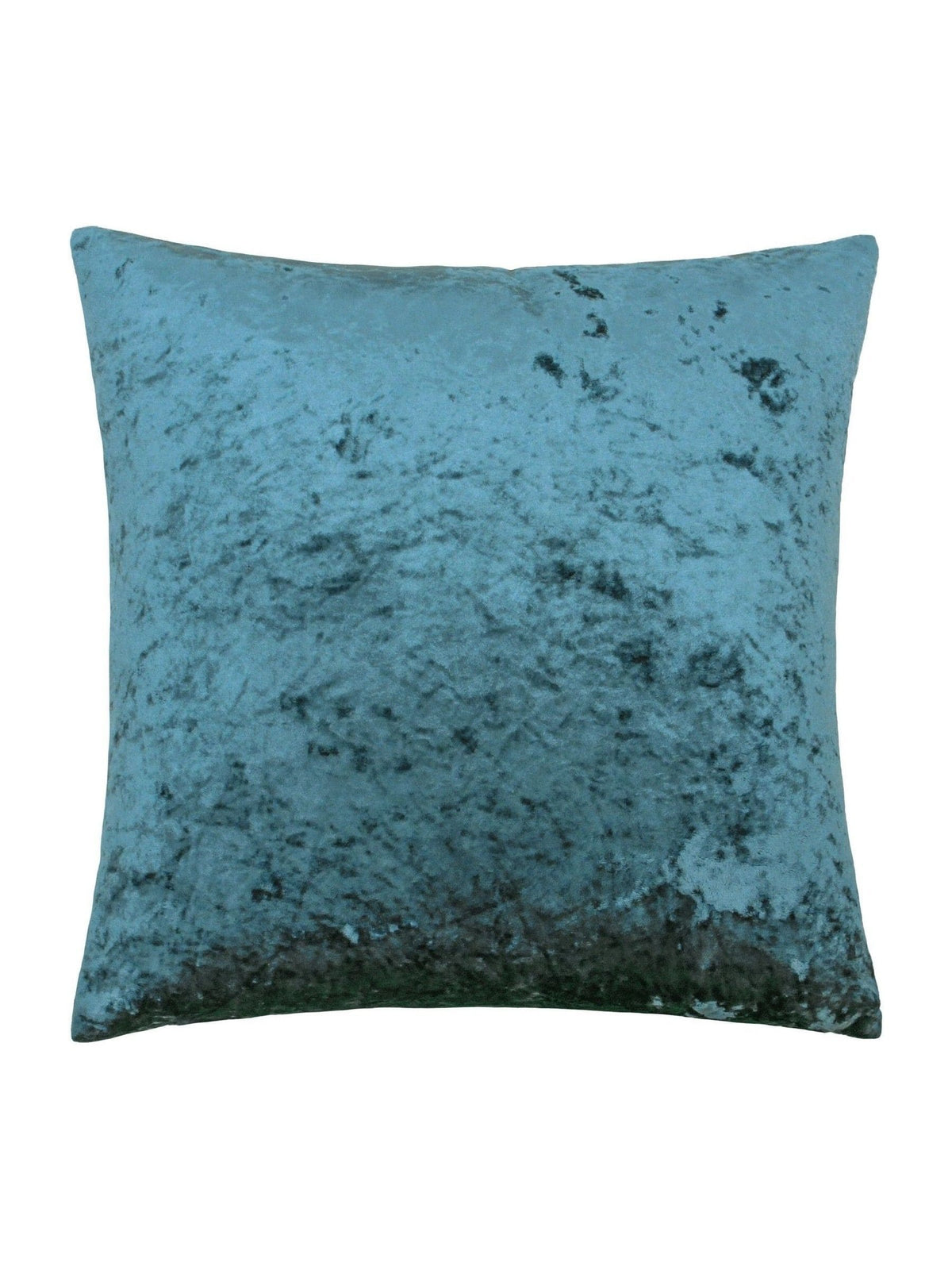 Paoletti teal blue crushed velvet cushion, imported from the UK