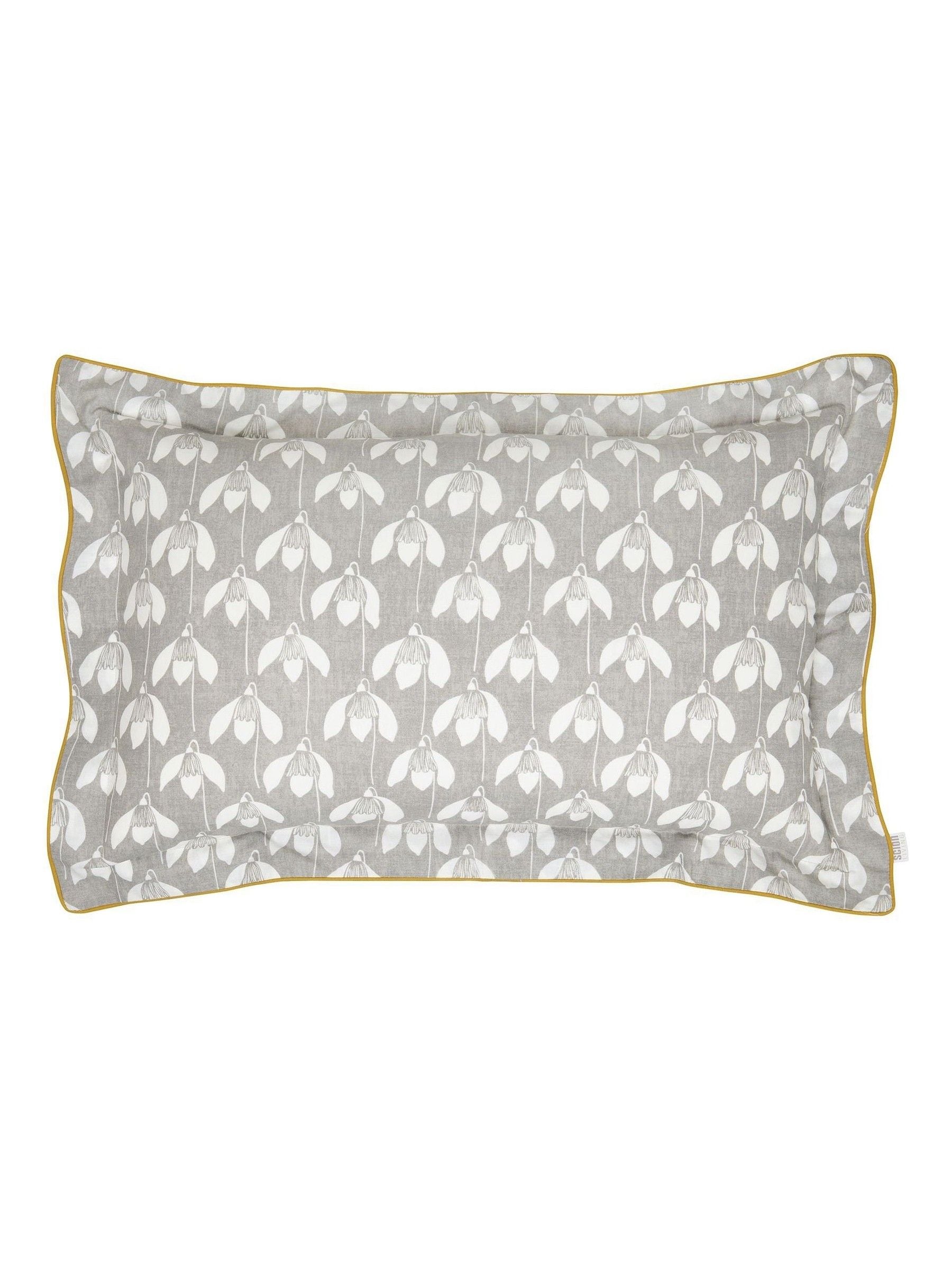 Scion 100% cotton Oxford pillowcase snow drop grey, imported from the UK