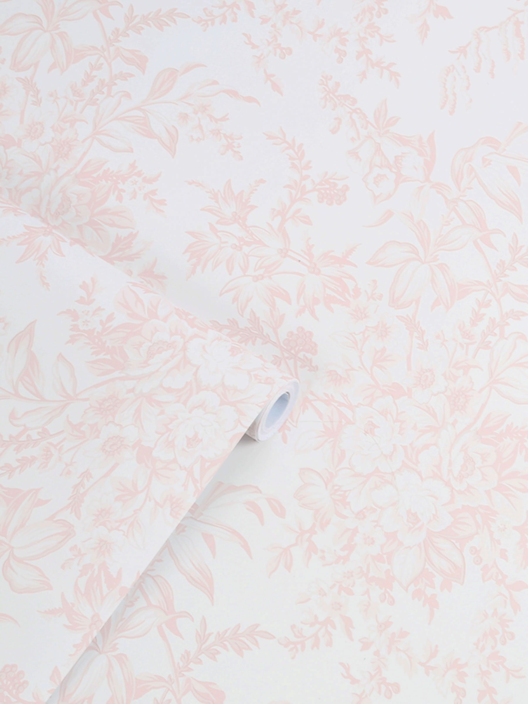 Laura Ashley Pink Picardie wallpaper 10m roll (British brand)