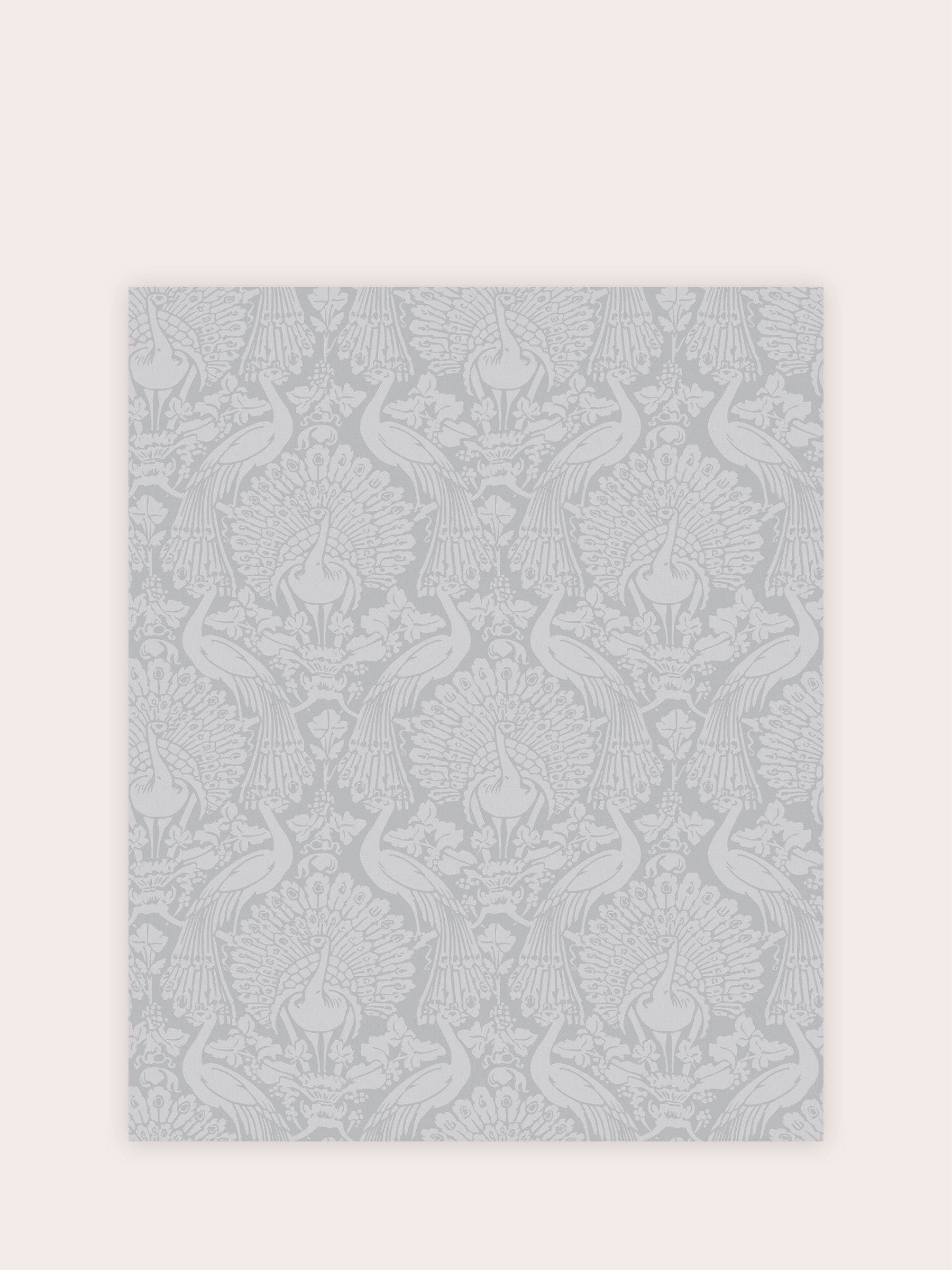 Échantillon de papier peint Laura Ashley pale slate Peacock Damask A4 - Produit britannique