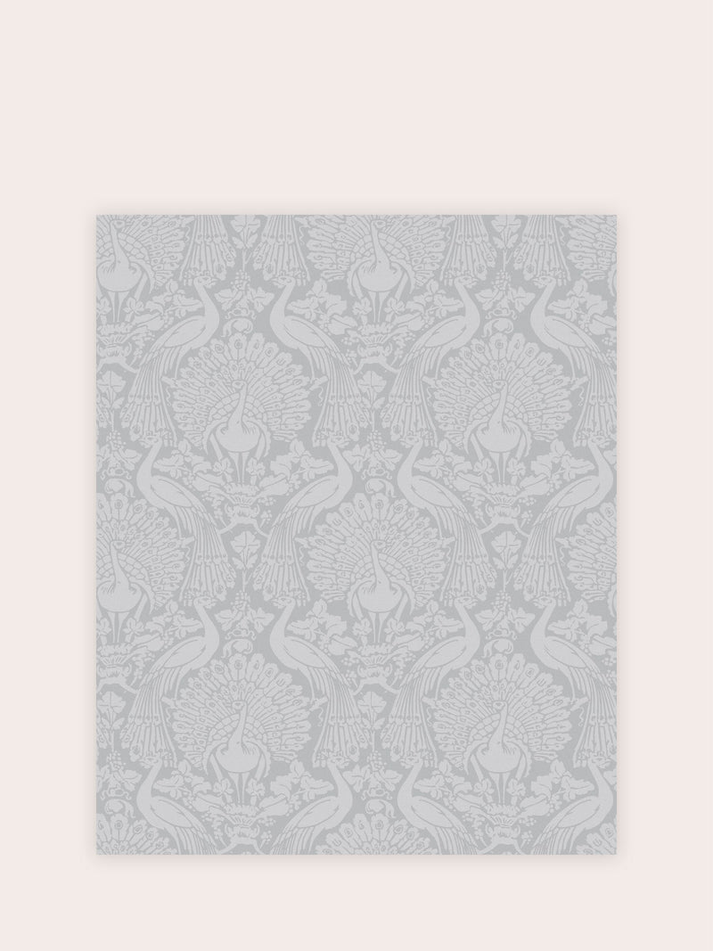 Échantillon de papier peint Laura Ashley pale slate Peacock Damask A4 - Produit britannique