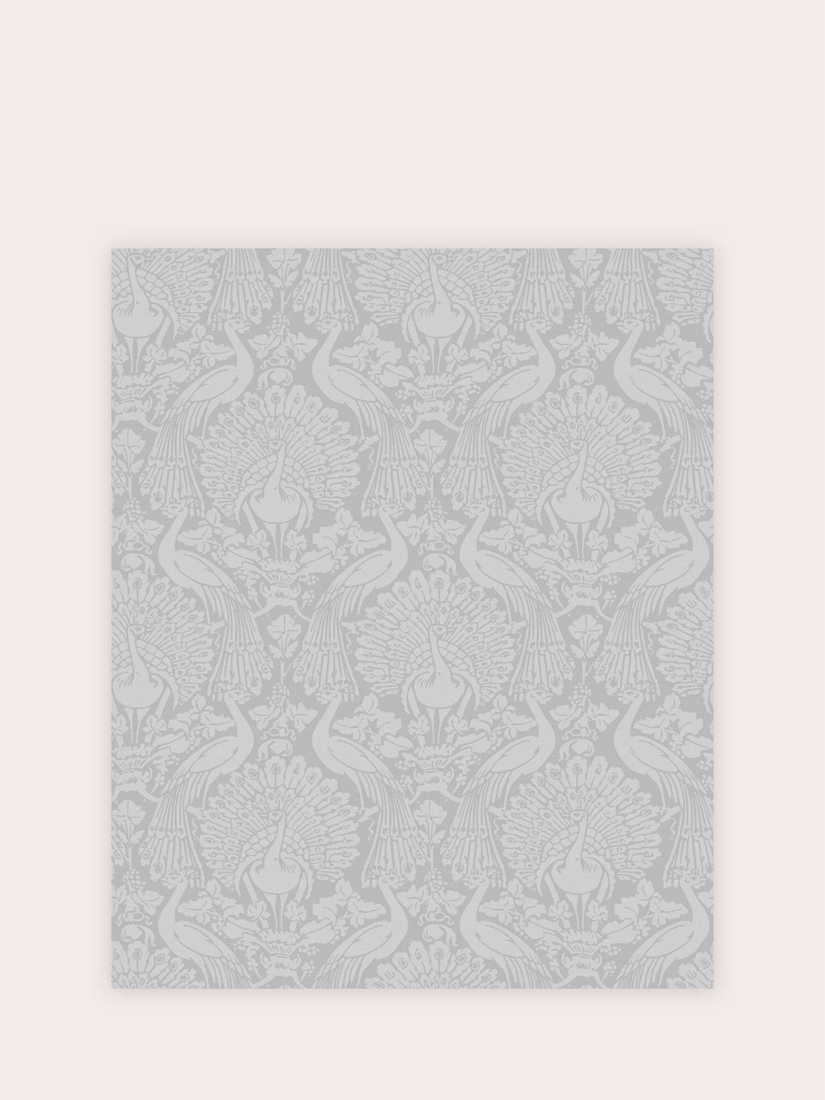 Échantillon de papier peint Laura Ashley pale slate Peacock Damask A4 - Produit britannique