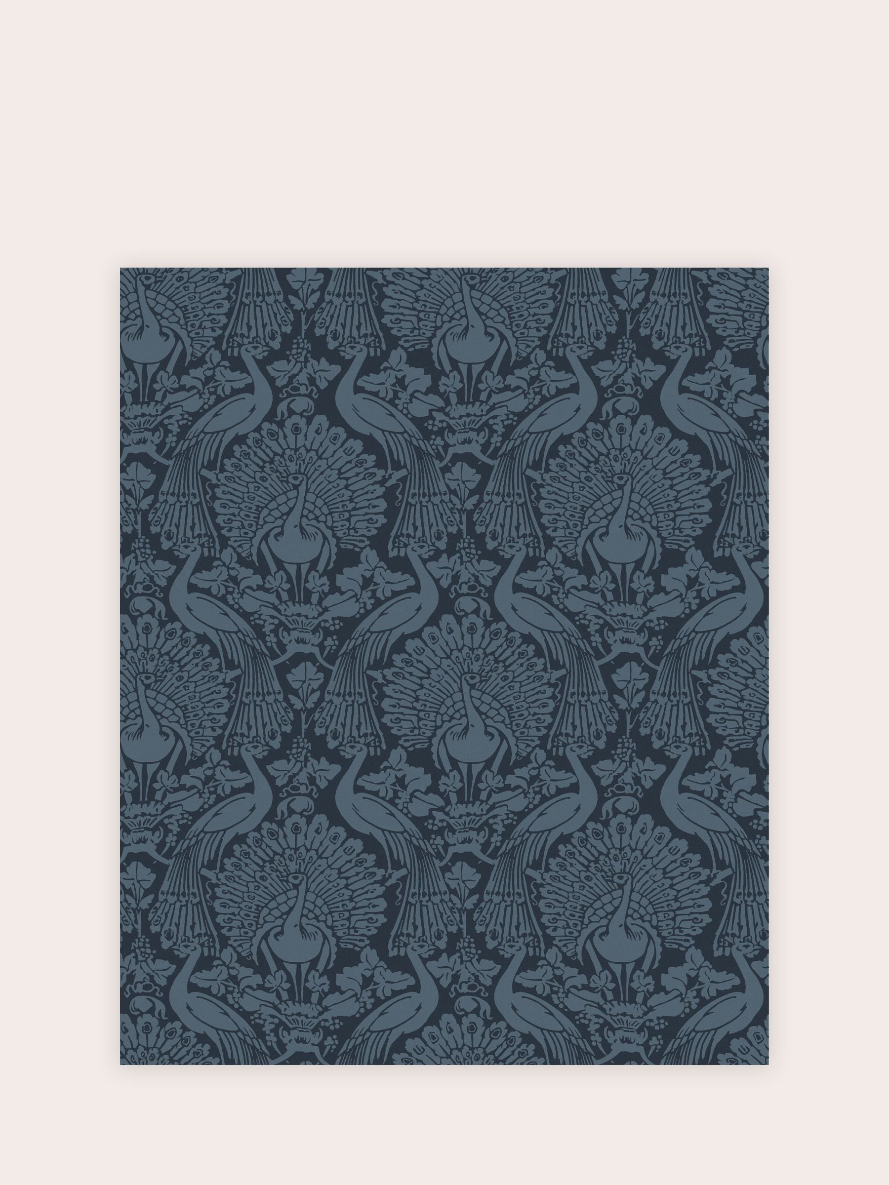 Laura Ashley Peacock Damask Pale Slate Wallpaper Sample A4