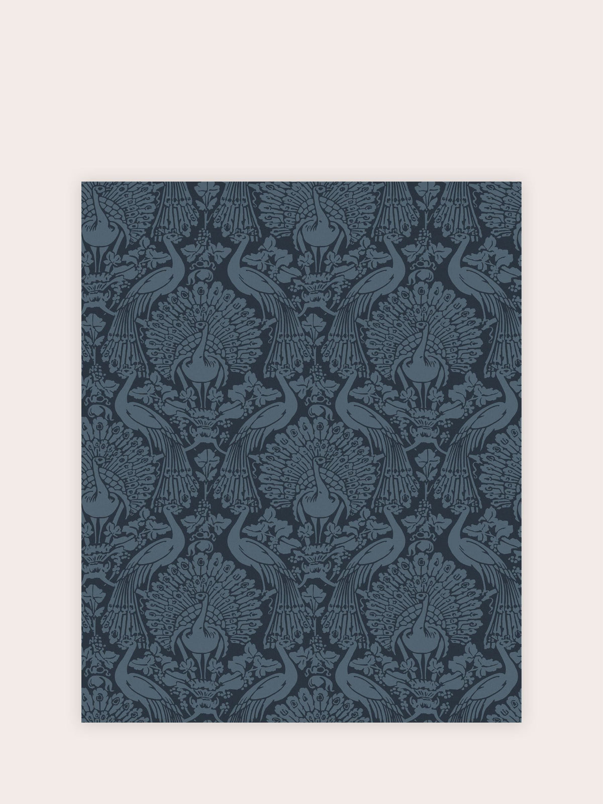 Laura Ashley Peacock Damask Pale Slate Wallpaper Sample A4