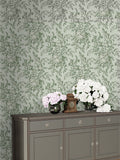 Laura Ashley Sage Green Picardie A4 wallpaper sample (British brand)