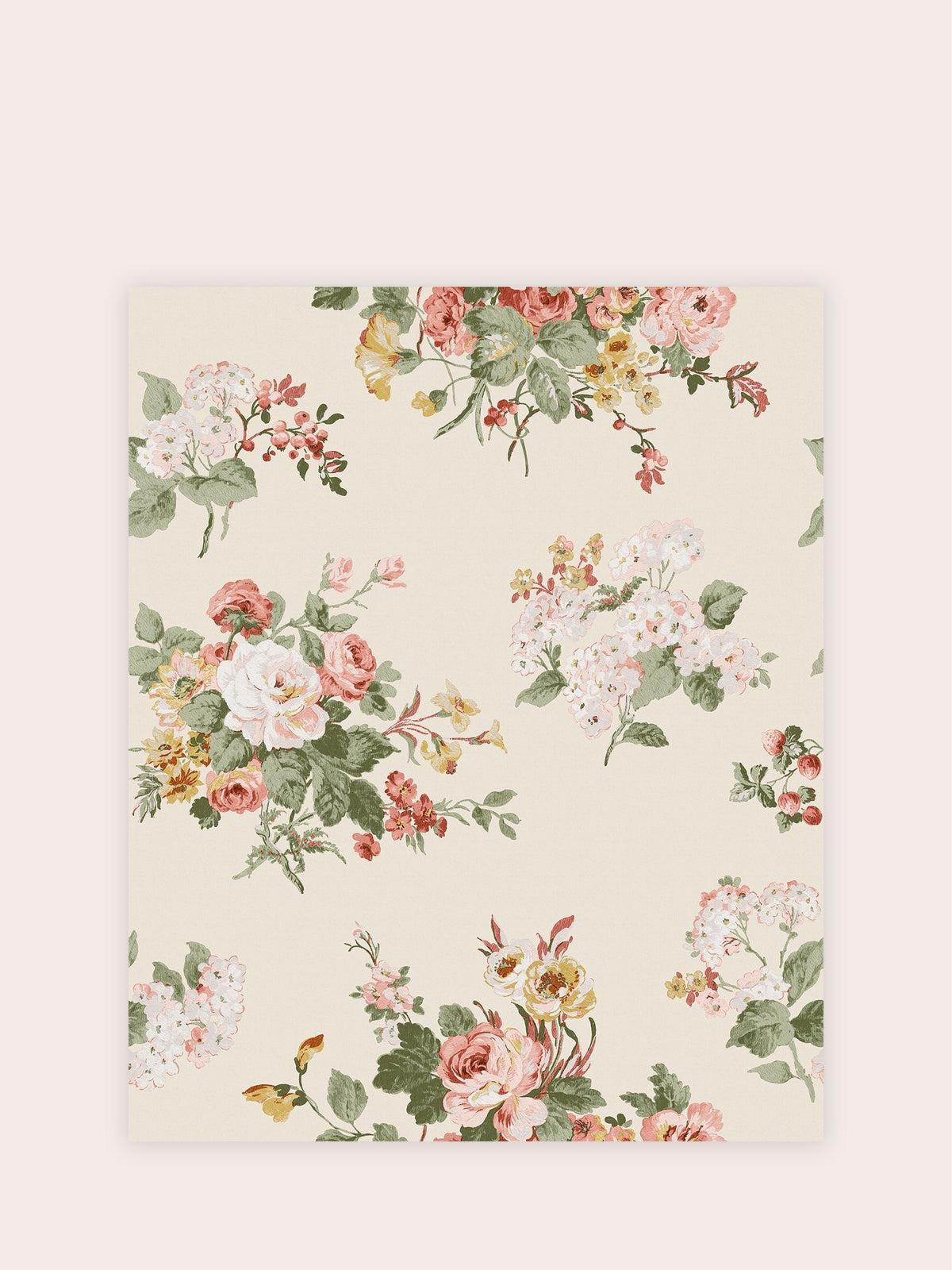 Laura Ashley Pale Sable Rosemore wallpaper sample A4, imported from the UK