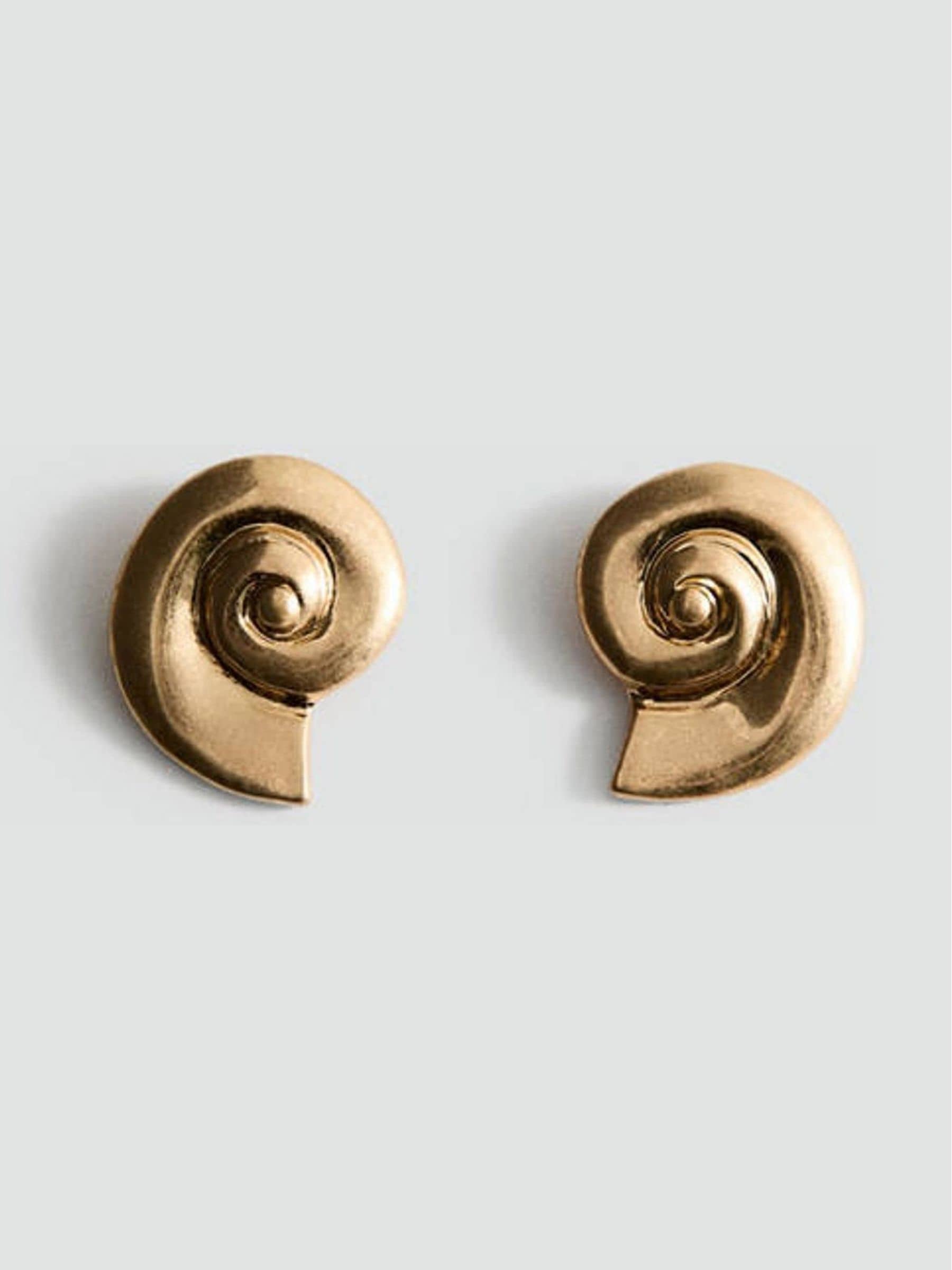 Mango gold tone shell statement earrings - British product