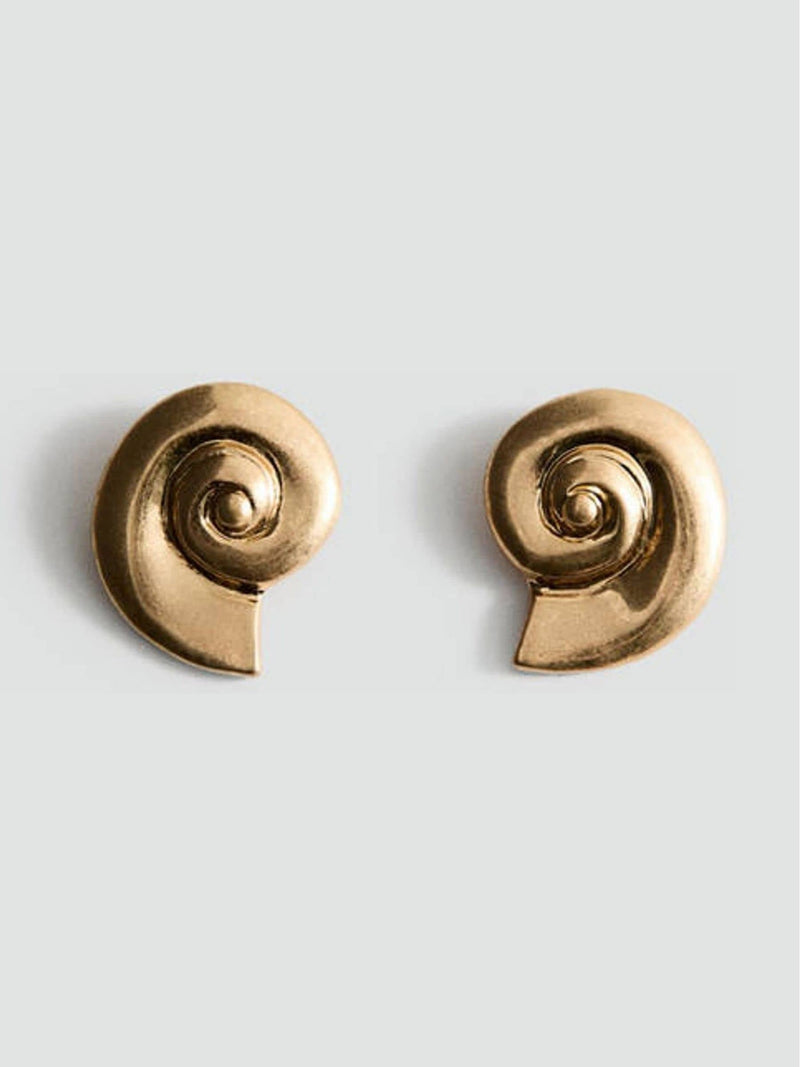 Mango gold tone shell statement earrings - British product