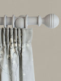 Laura Ashley pale dove grey ribbed ball curtain pole 35mm, UK version