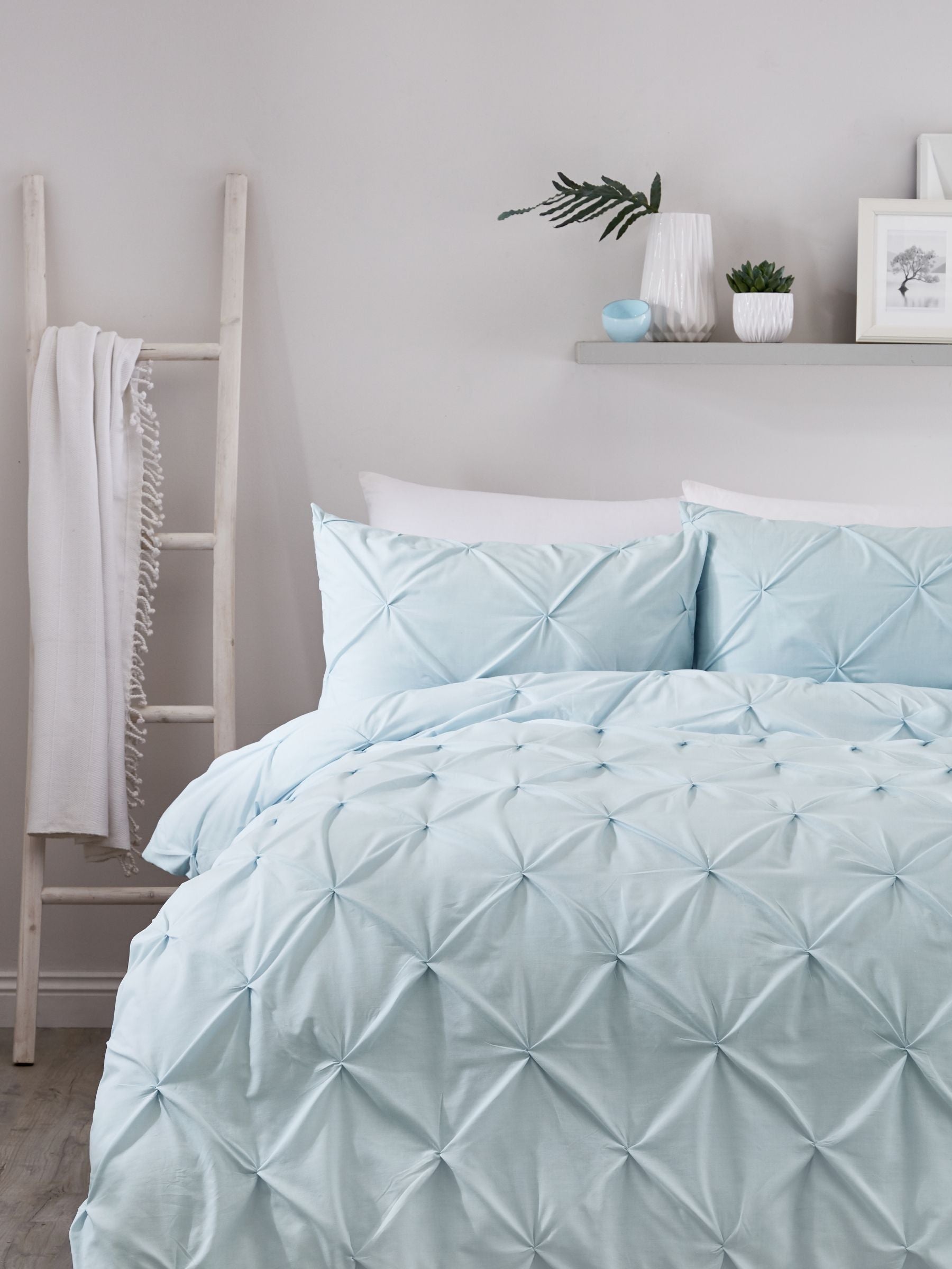 Serene Duck Egg Blue Lara Duvet Cover And Pillowcase Set