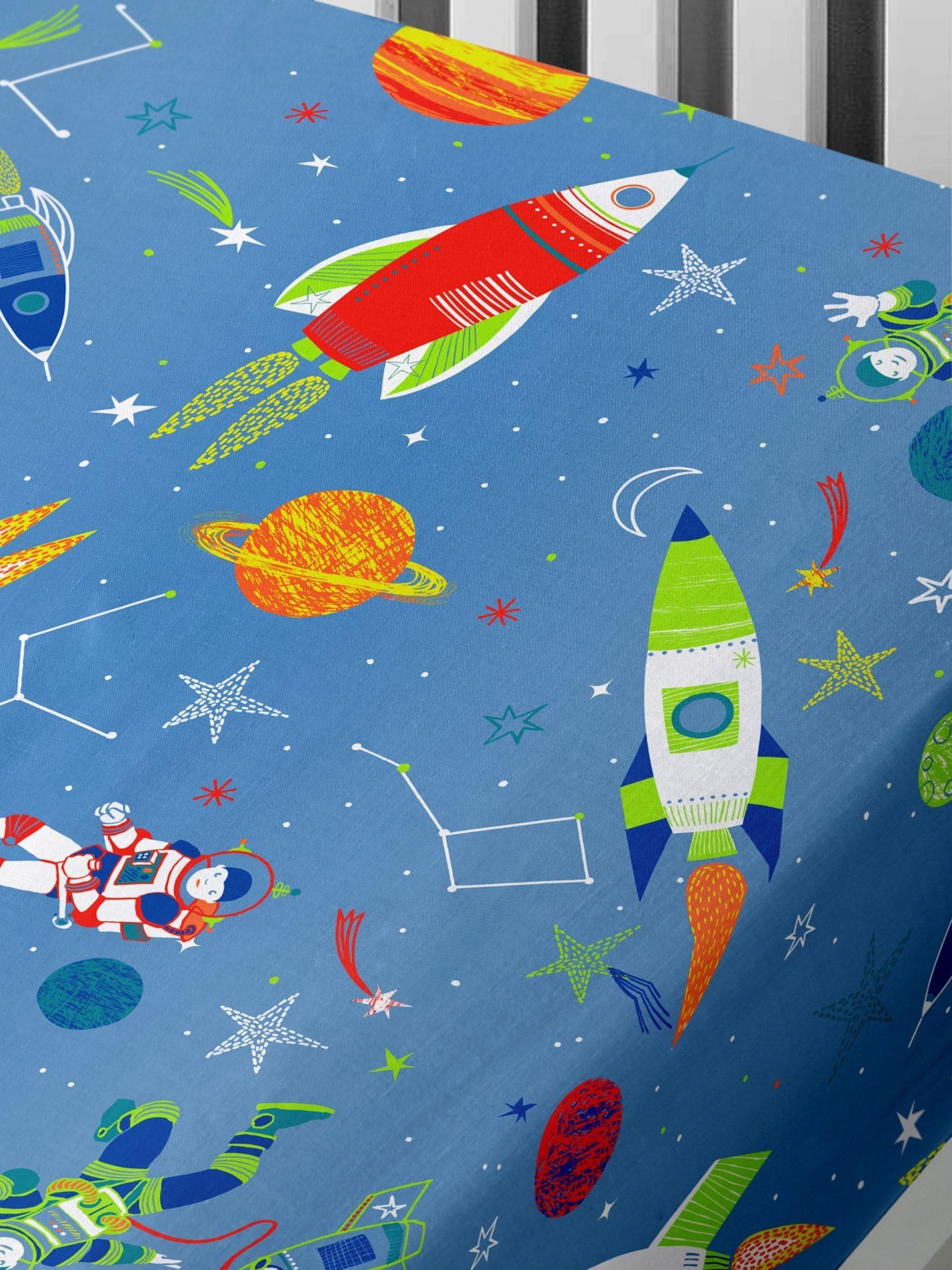 Bedlam Blue Kids Supersonic Fitted Sheet - British product
