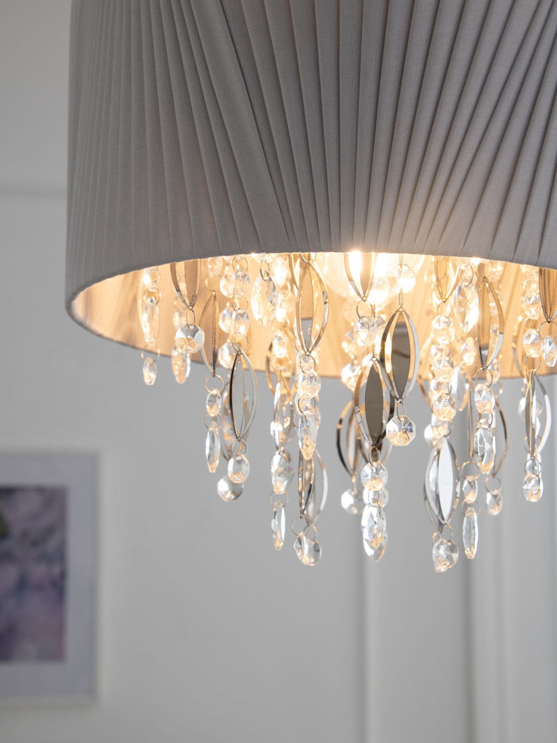 Bellagio grey pleated fabric lamp shade 32cm (British brand)