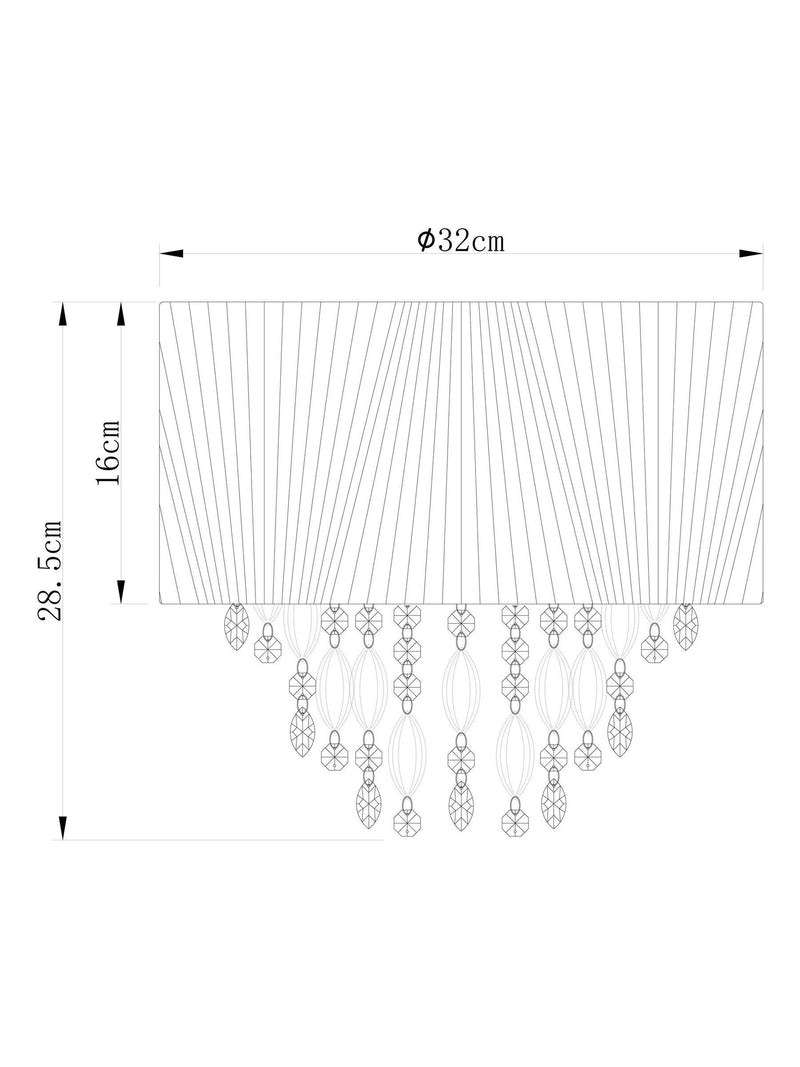 Bellagio grey pleated fabric lamp shade 32cm (British brand)
