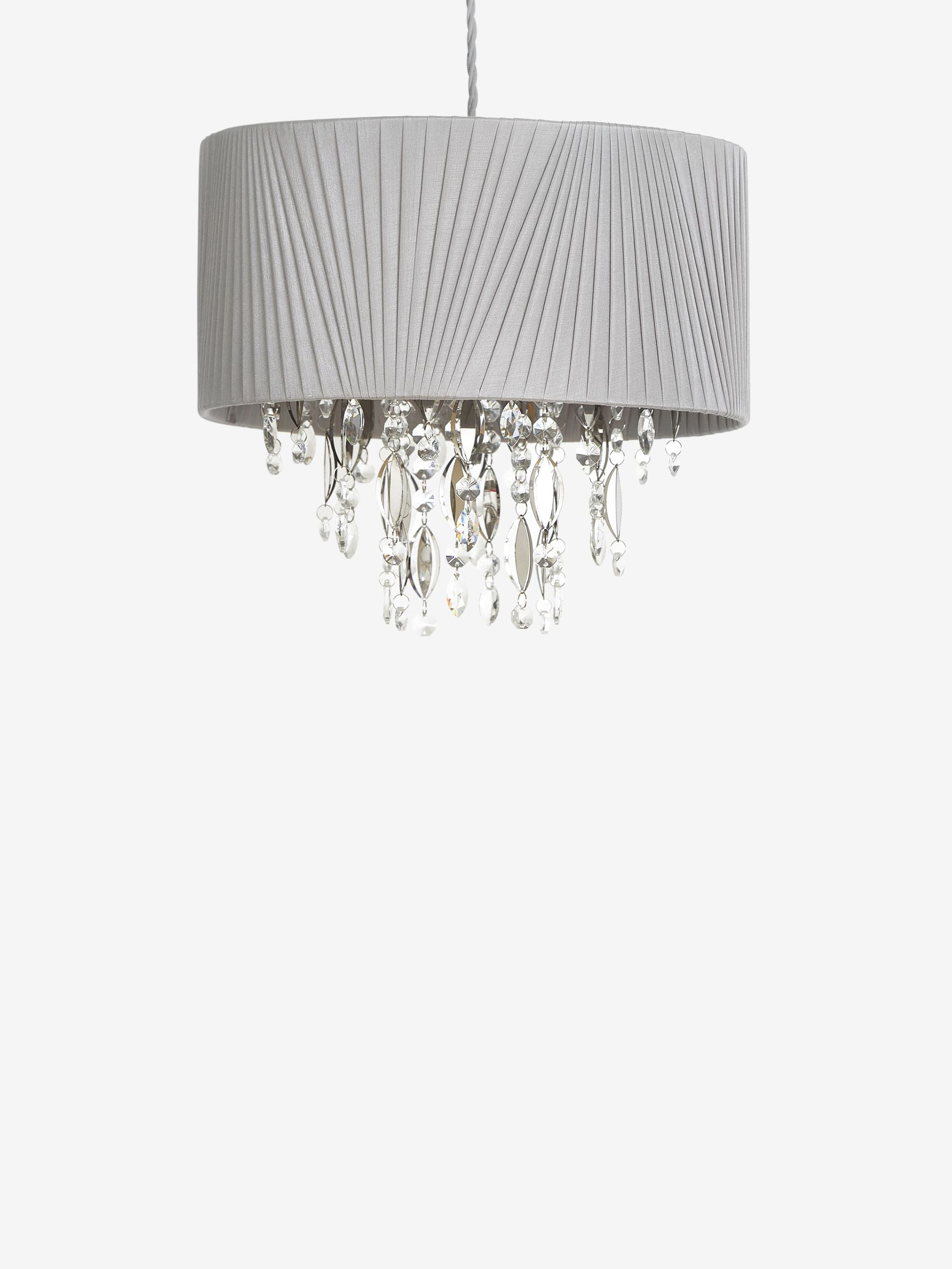 Bellagio grey pleated fabric lamp shade 32cm (British brand)