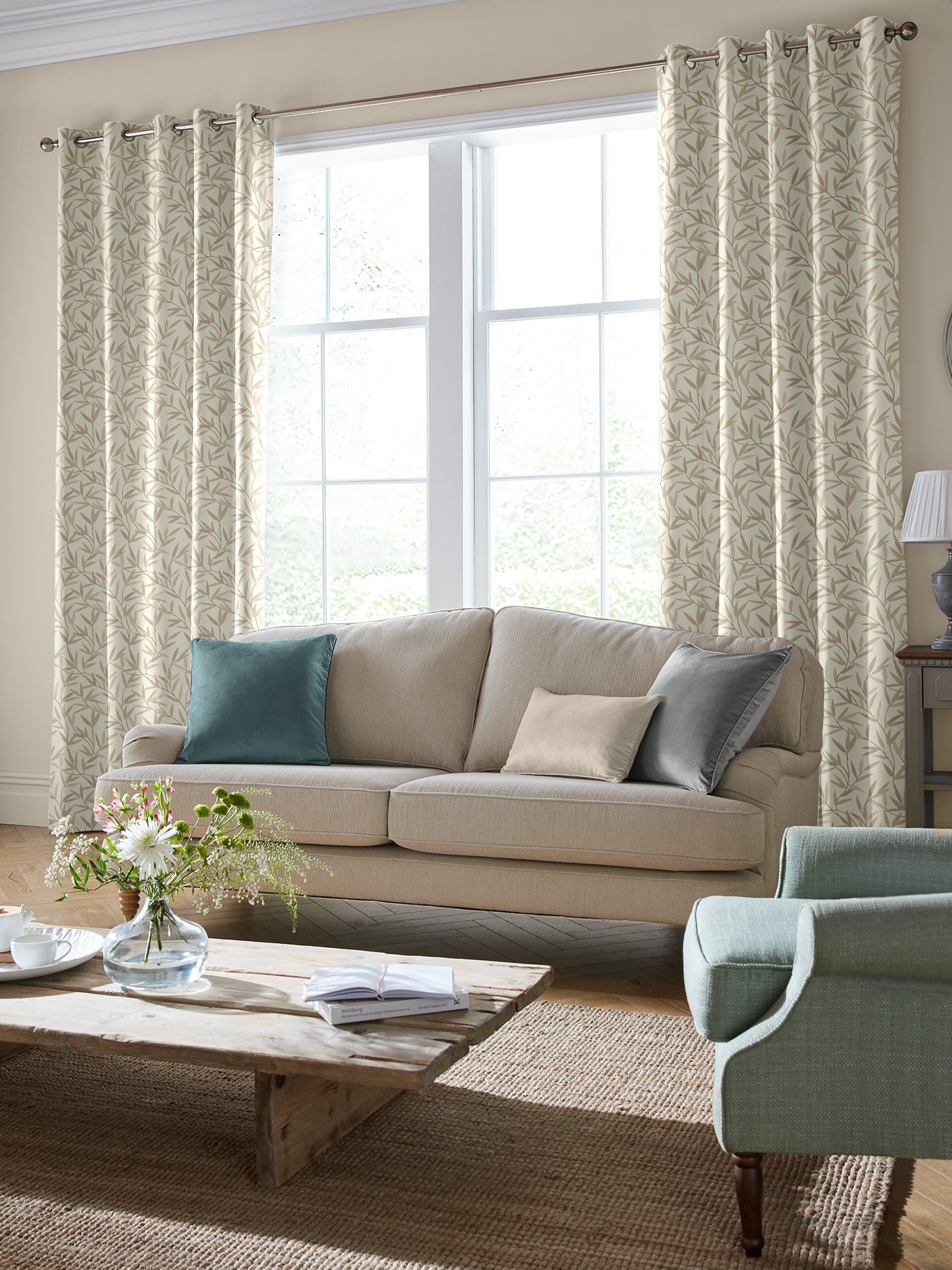 Laura Ashley Willow Leaf made to measure curtains (British brand)