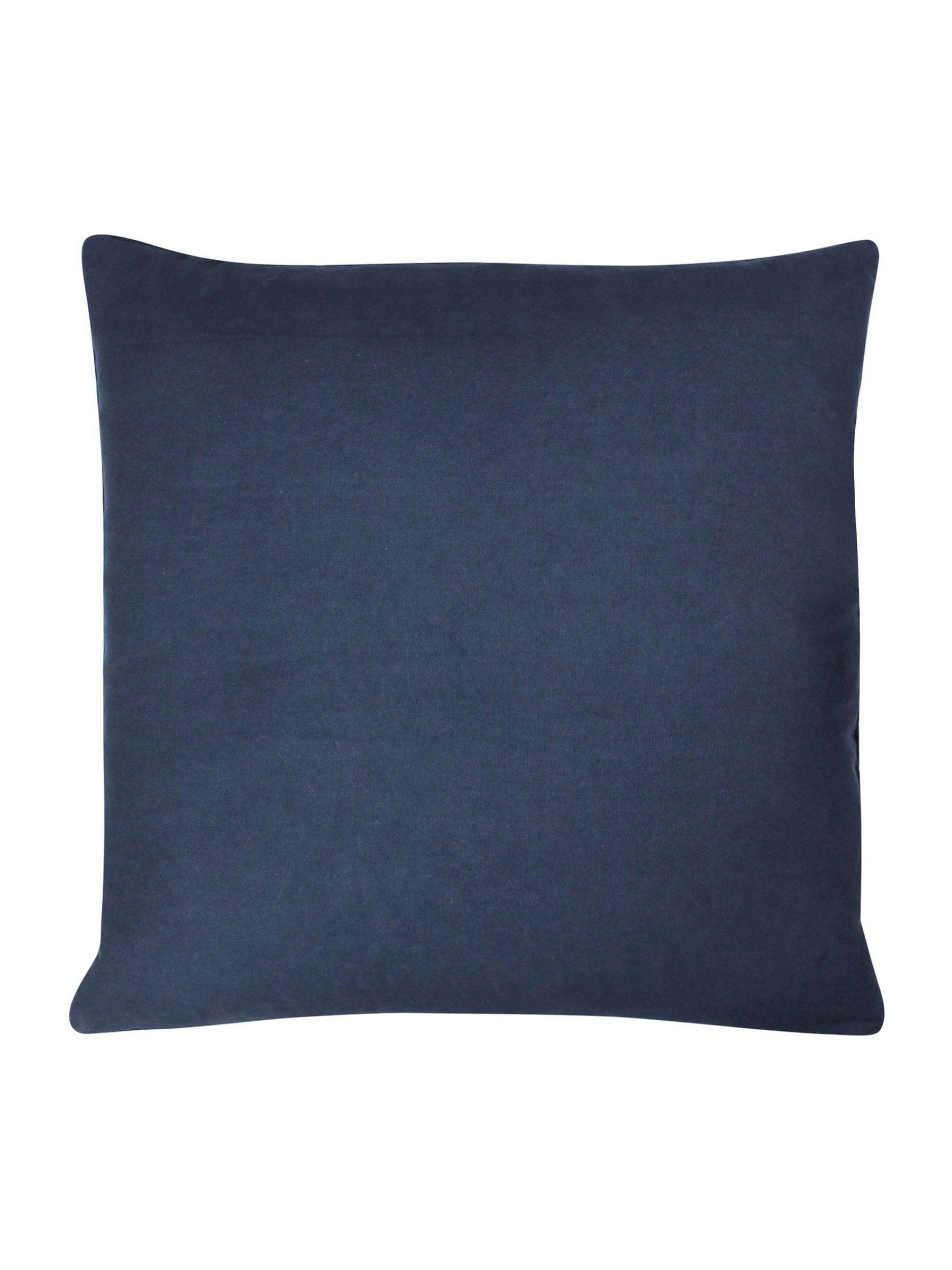 Furn navy blue cotton floral cushion 45cm, imported from the UK