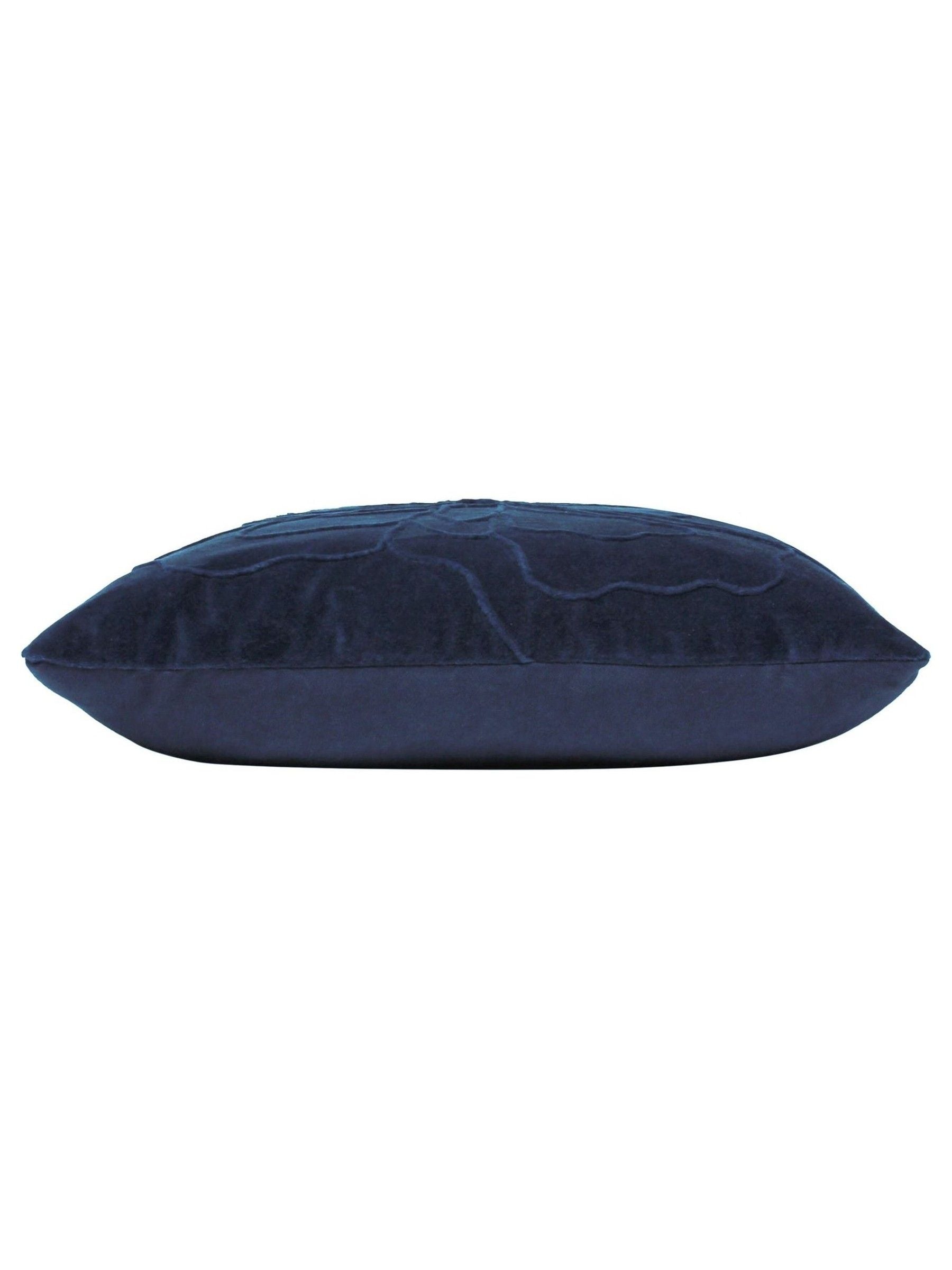 Furn navy blue cotton floral cushion 45cm, imported from the UK
