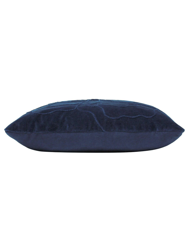 Furn navy blue cotton floral cushion 45cm, imported from the UK