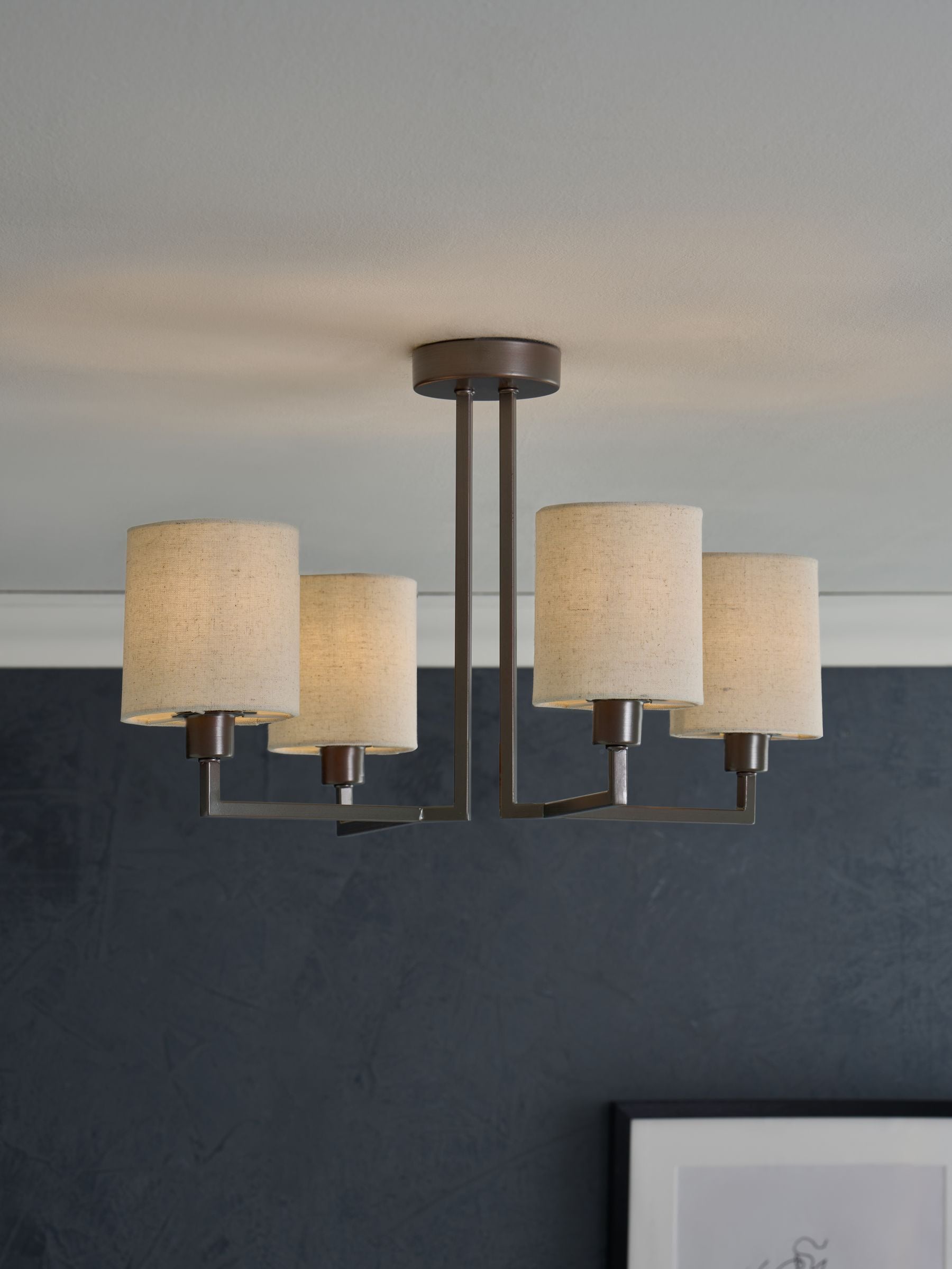 Greenwich 4 light flush ceiling light 50cm diameter (British brand)
