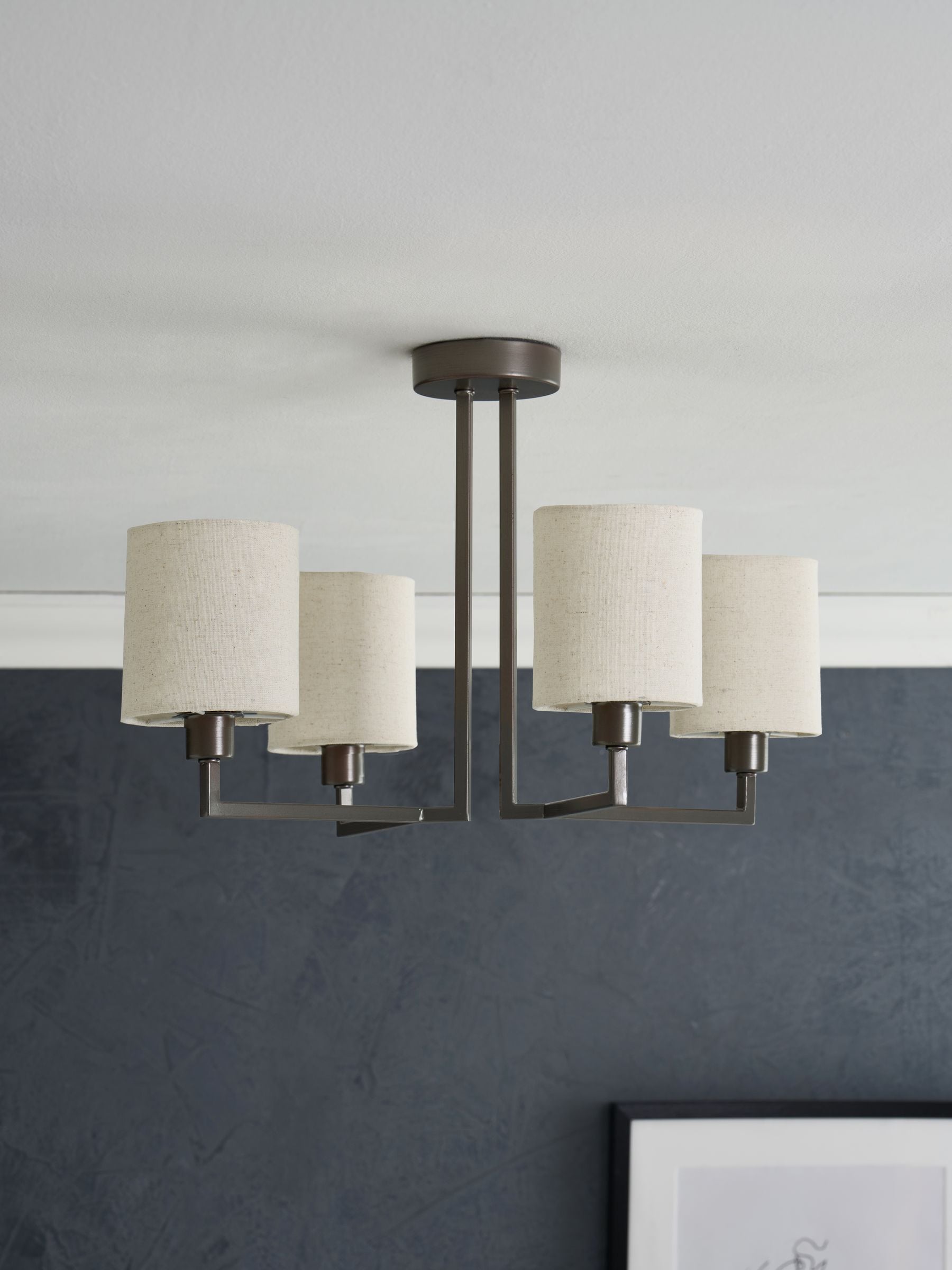 Greenwich 4 light flush ceiling light 50cm diameter (British brand)