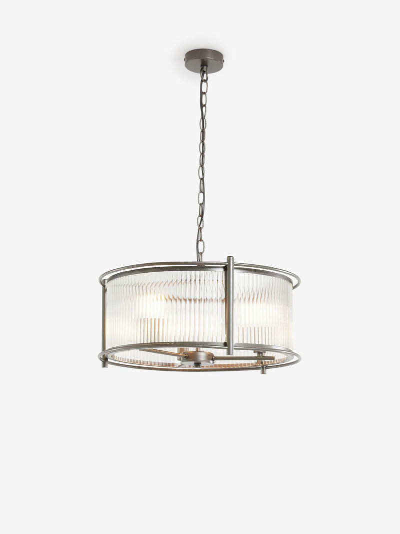 Pewter Hertford Chandelier 3 Light Ceiling Light