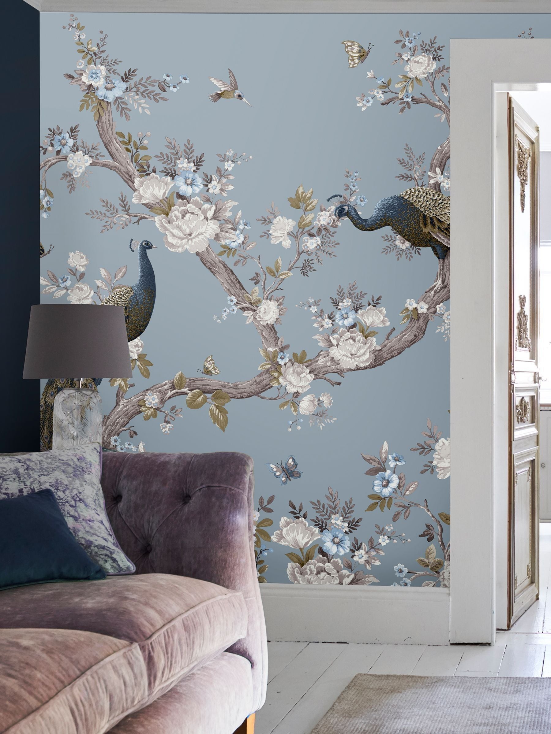 Laura Ashley Blue Belvedere mural 3M - British product